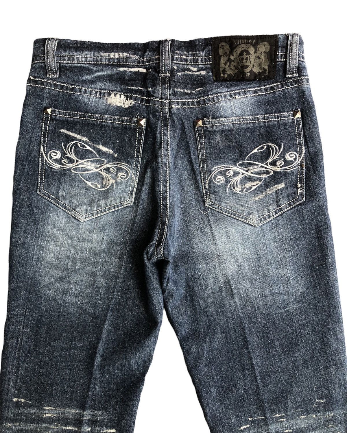 Japanese Brand Rare🔥Vintage 2002 LOWBOX Japan Punk Design Jeans Size US 32 / EU 48 - 5 Thumbnail