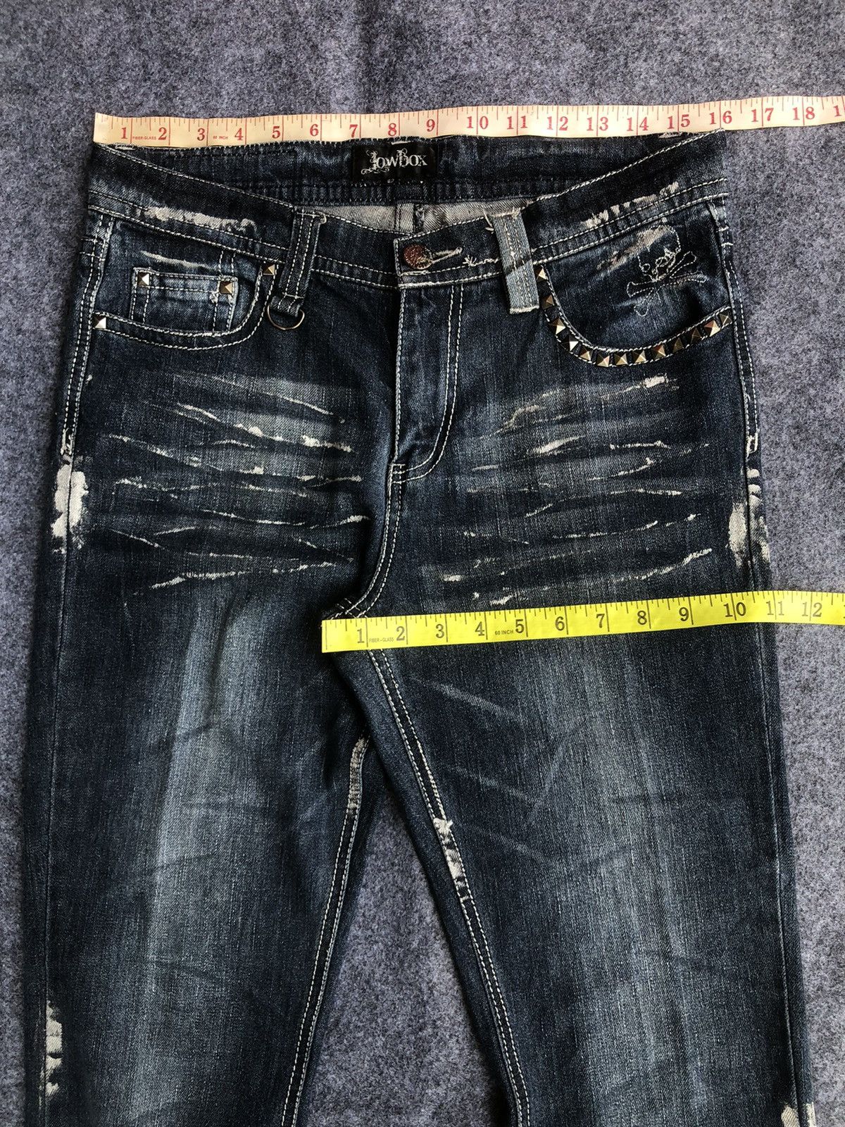 Japanese Brand Rare🔥Vintage 2002 LOWBOX Japan Punk Design Jeans Size US 32 / EU 48 - 10 Thumbnail