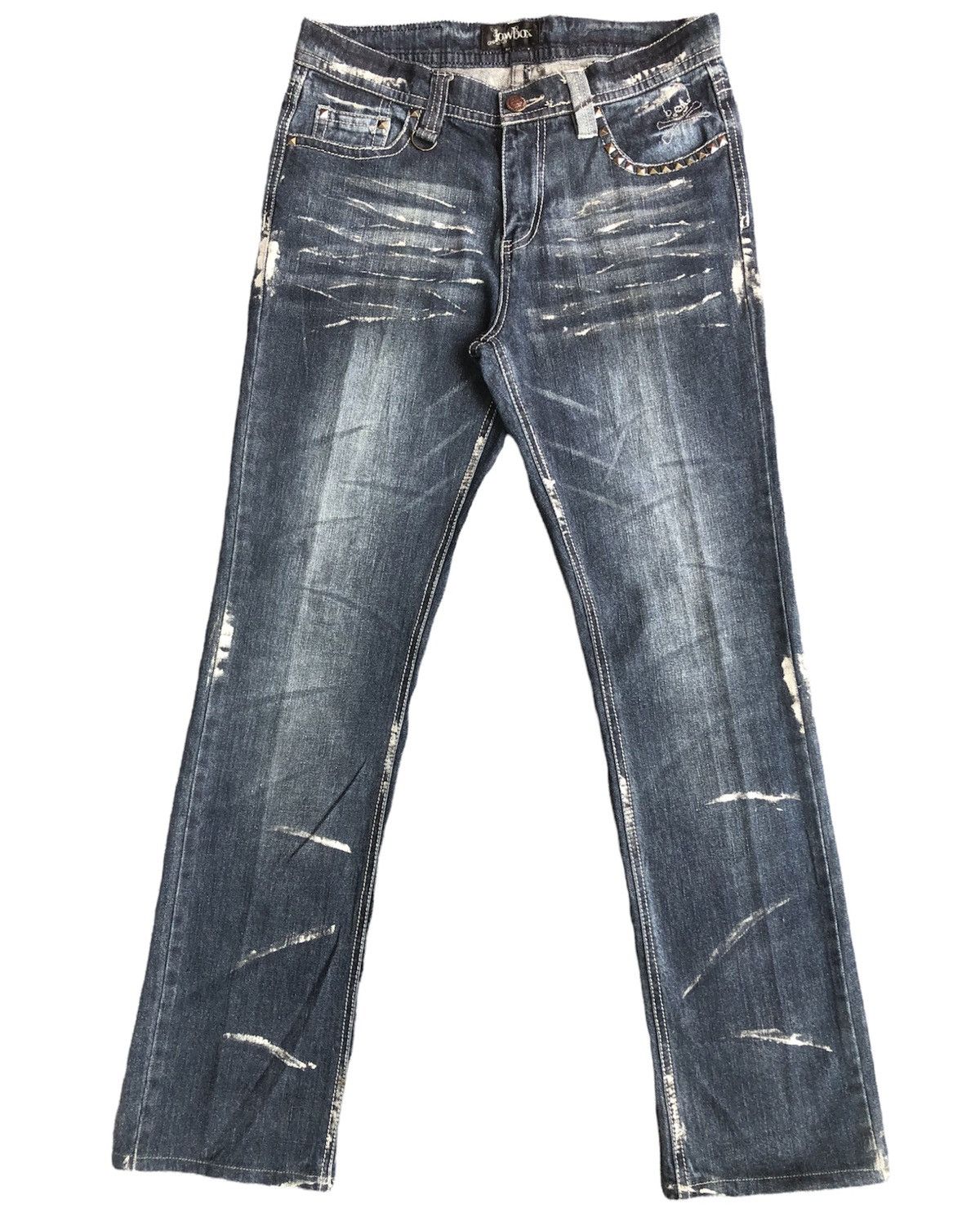 Japanese Brand Rare🔥Vintage 2002 LOWBOX Japan Punk Design Jeans Size US 32 / EU 48 - 2 Thumbnail