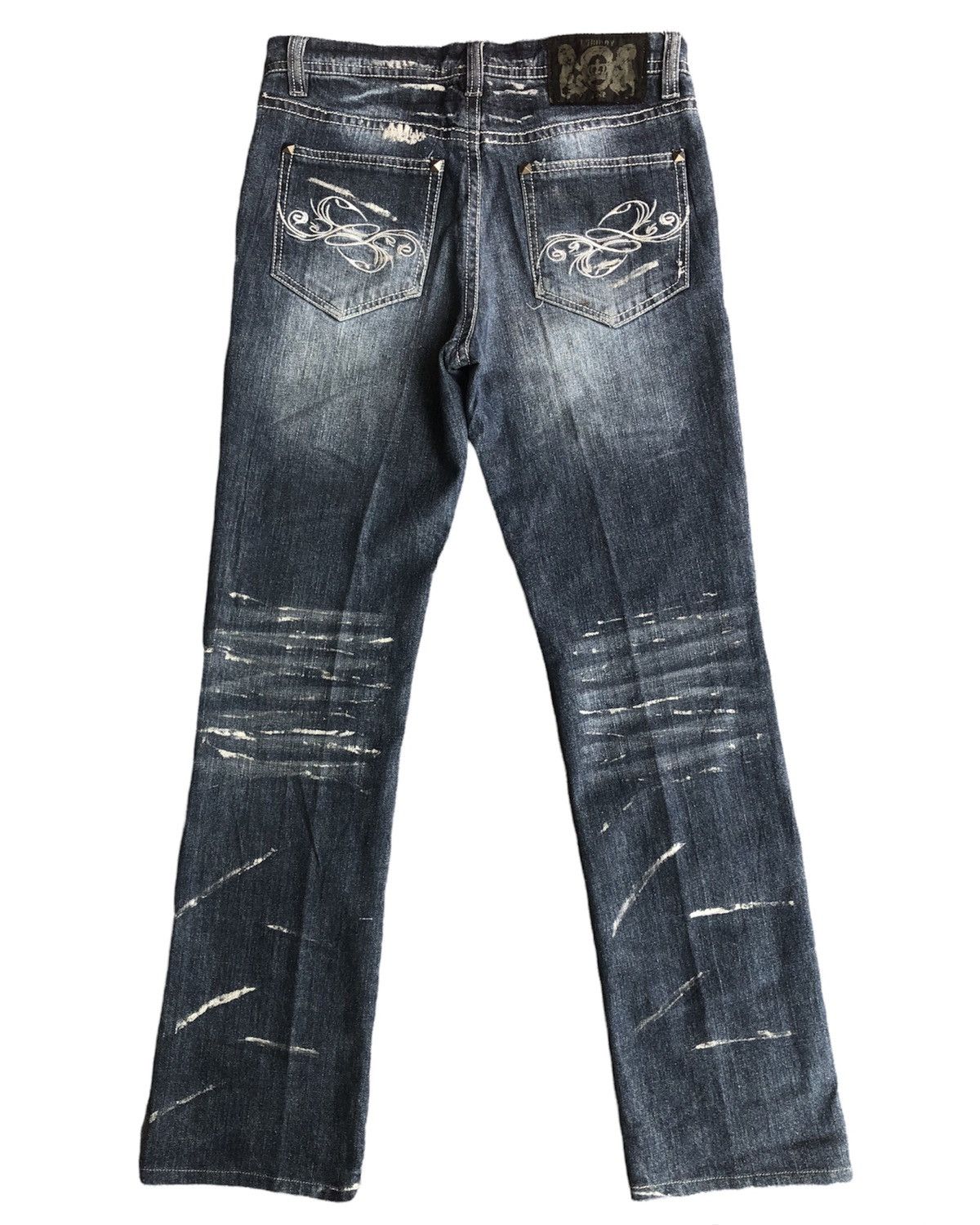 Japanese Brand Rare🔥Vintage 2002 LOWBOX Japan Punk Design Jeans Size US 32 / EU 48 - 3 Thumbnail