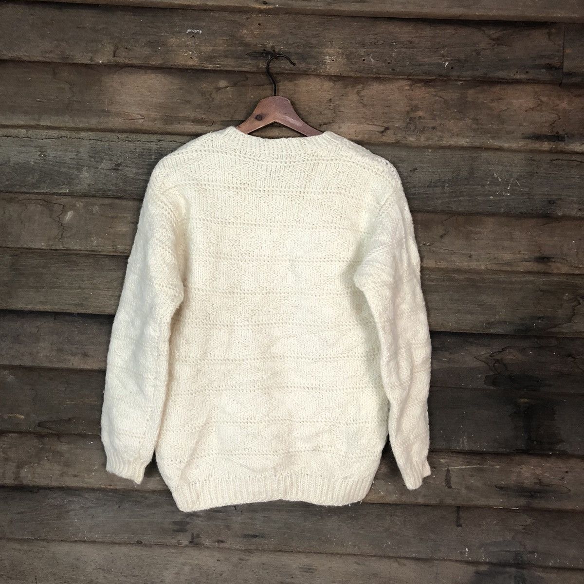 Handmade × Homespun Knitwear × Japanese Brand Japanese Brand White Knitwear japan #6867 Size US M / EU 48-50 / 2 - 7 Thumbnail