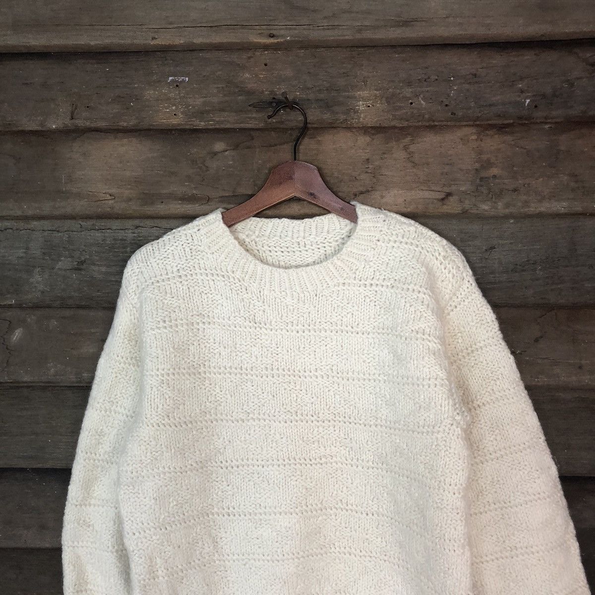 Handmade × Homespun Knitwear × Japanese Brand Japanese Brand White Knitwear japan #6867 Size US M / EU 48-50 / 2 - 2 Thumbnail