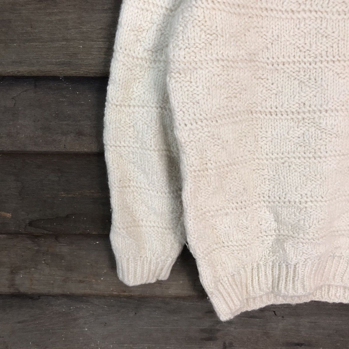 Handmade × Homespun Knitwear × Japanese Brand Japanese Brand White Knitwear japan #6867 Size US M / EU 48-50 / 2 - 4 Thumbnail