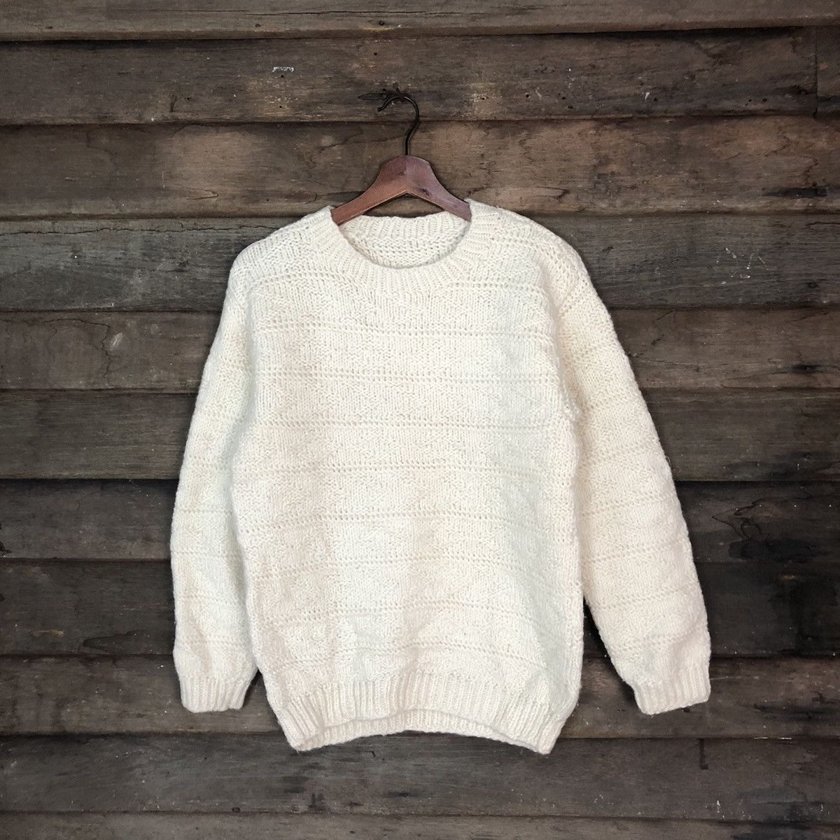 Handmade × Homespun Knitwear × Japanese Brand Japanese Brand White Knitwear japan #6867 Size US M / EU 48-50 / 2 - 1 Thumbnail