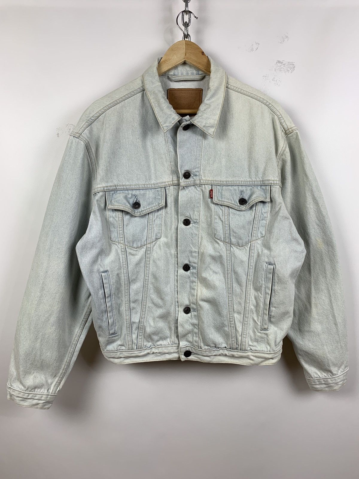 Levi's 90s Vintage Levi’s White Blue Denim Jeans Jacket Size US L / EU 52-54 / 3 - 1 Thumbnail