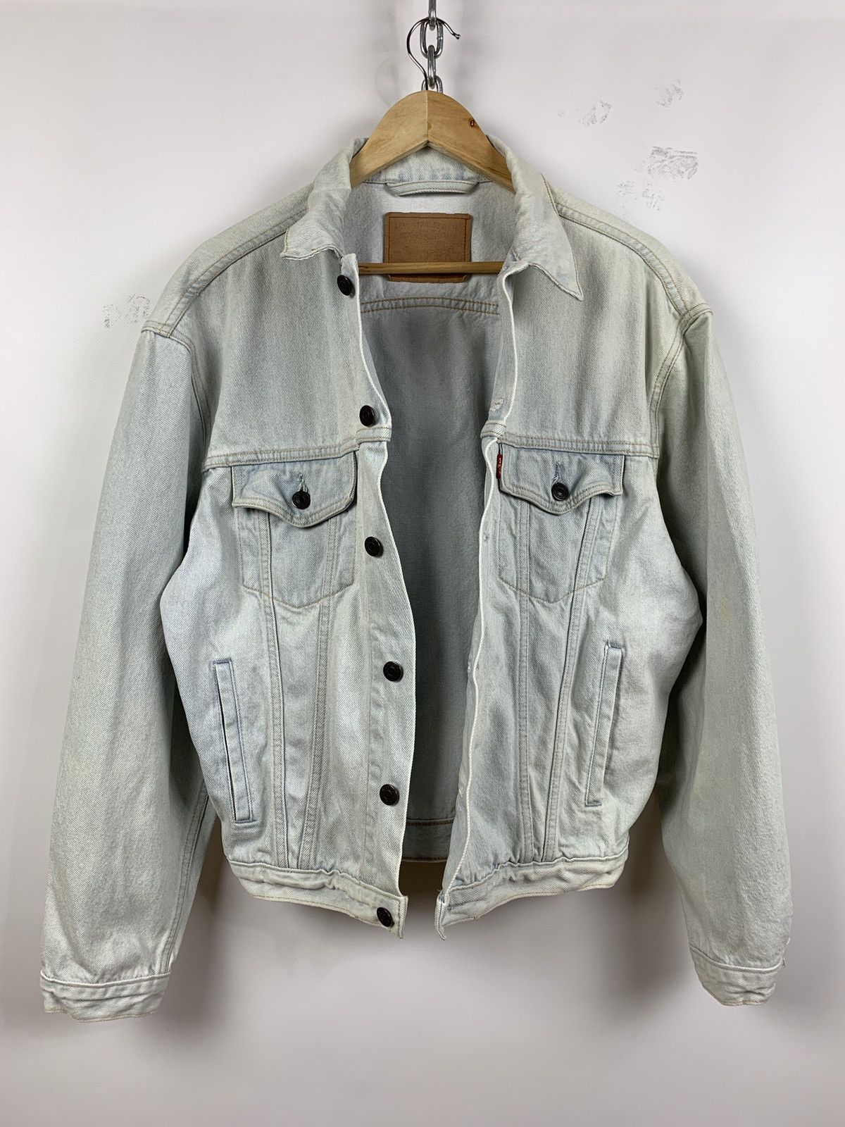 Levi's 90s Vintage Levi’s White Blue Denim Jeans Jacket Size US L / EU 52-54 / 3 - 2 Thumbnail