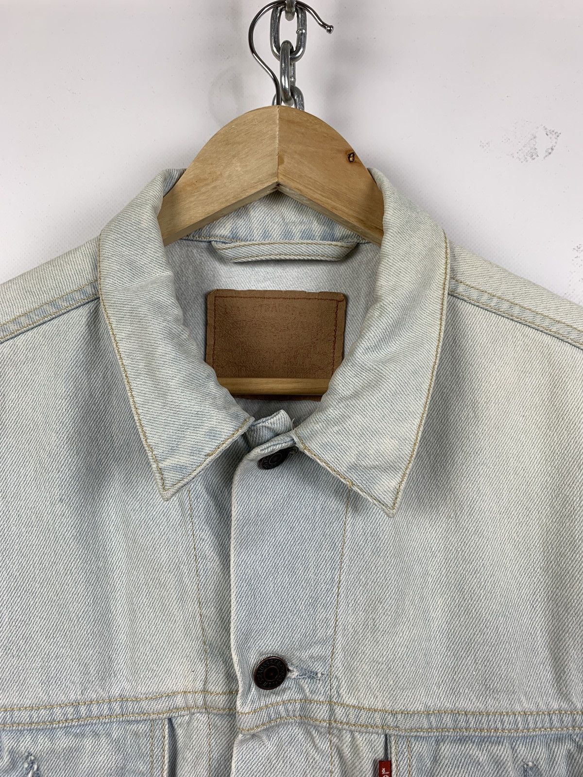 Levi's 90s Vintage Levi’s White Blue Denim Jeans Jacket Size US L / EU 52-54 / 3 - 8 Thumbnail