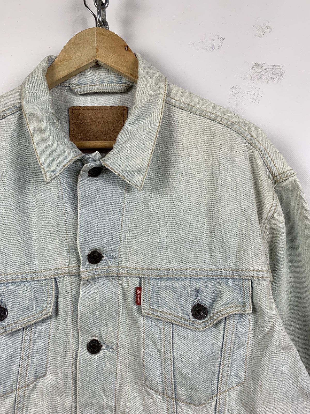 Levi's 90s Vintage Levi’s White Blue Denim Jeans Jacket Size US L / EU 52-54 / 3 - 5 Thumbnail