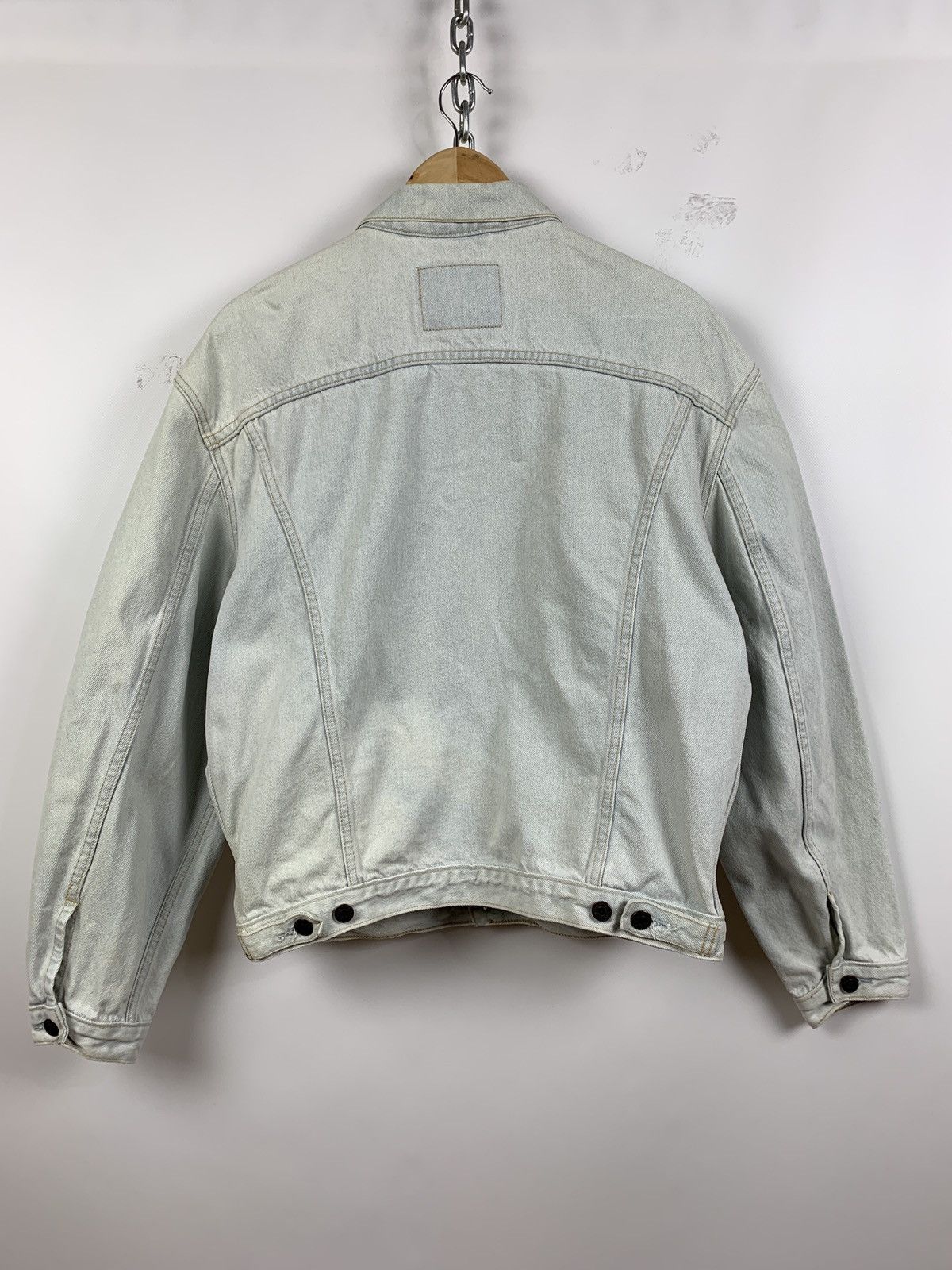 Levi's 90s Vintage Levi’s White Blue Denim Jeans Jacket Size US L / EU 52-54 / 3 - 3 Thumbnail