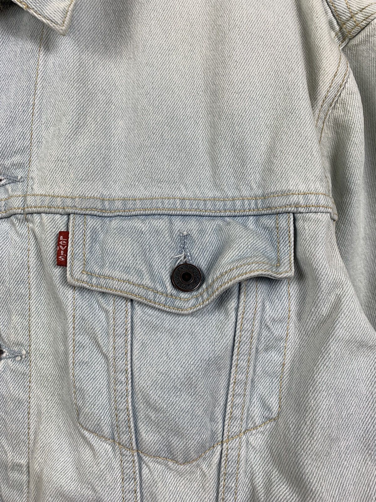 Levi's 90s Vintage Levi’s White Blue Denim Jeans Jacket Size US L / EU 52-54 / 3 - 9 Thumbnail