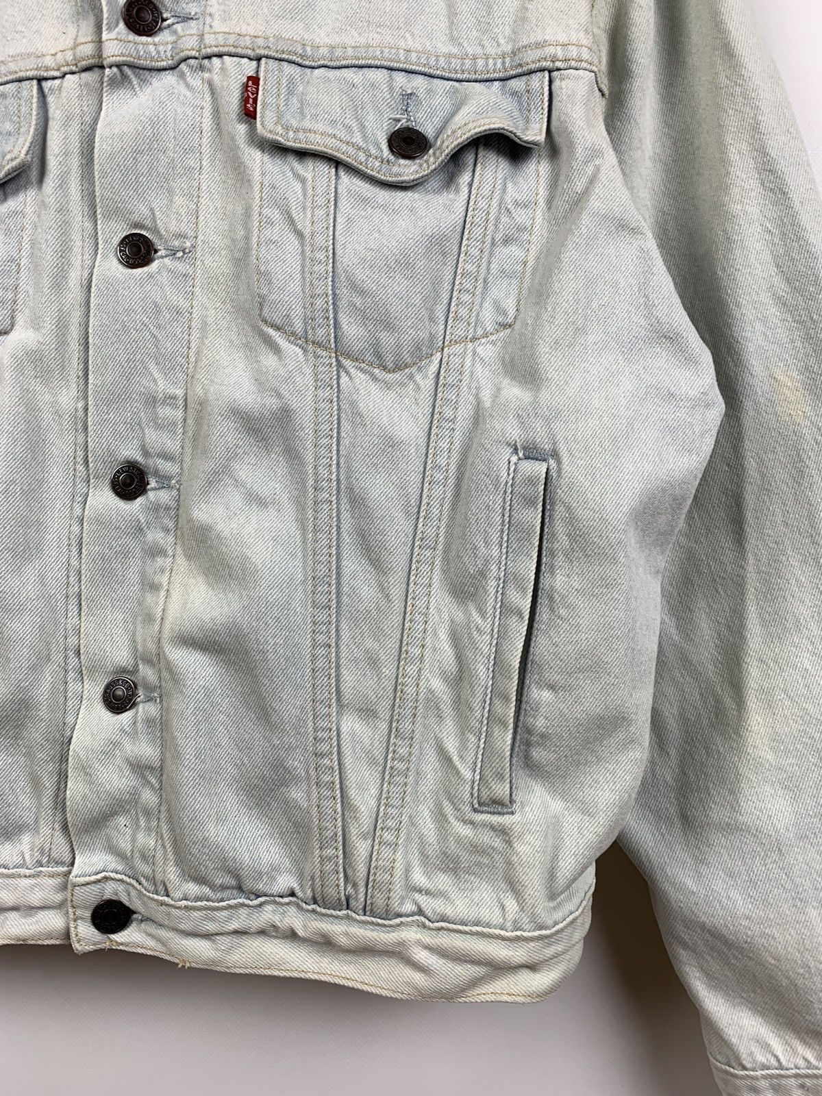 Levi's 90s Vintage Levi’s White Blue Denim Jeans Jacket Size US L / EU 52-54 / 3 - 13 Thumbnail
