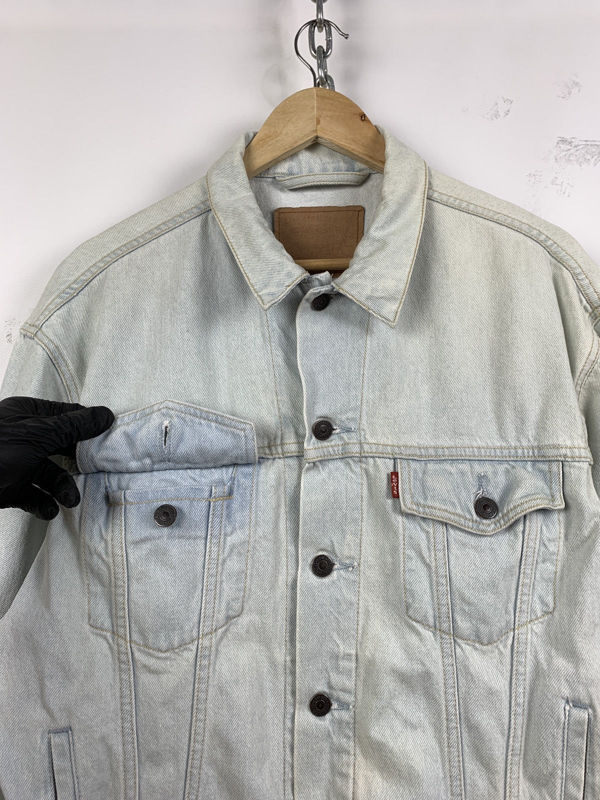 Levi's 90s Vintage Levi’s White Blue Denim Jeans Jacket Size US L / EU 52-54 / 3 - 7 Thumbnail