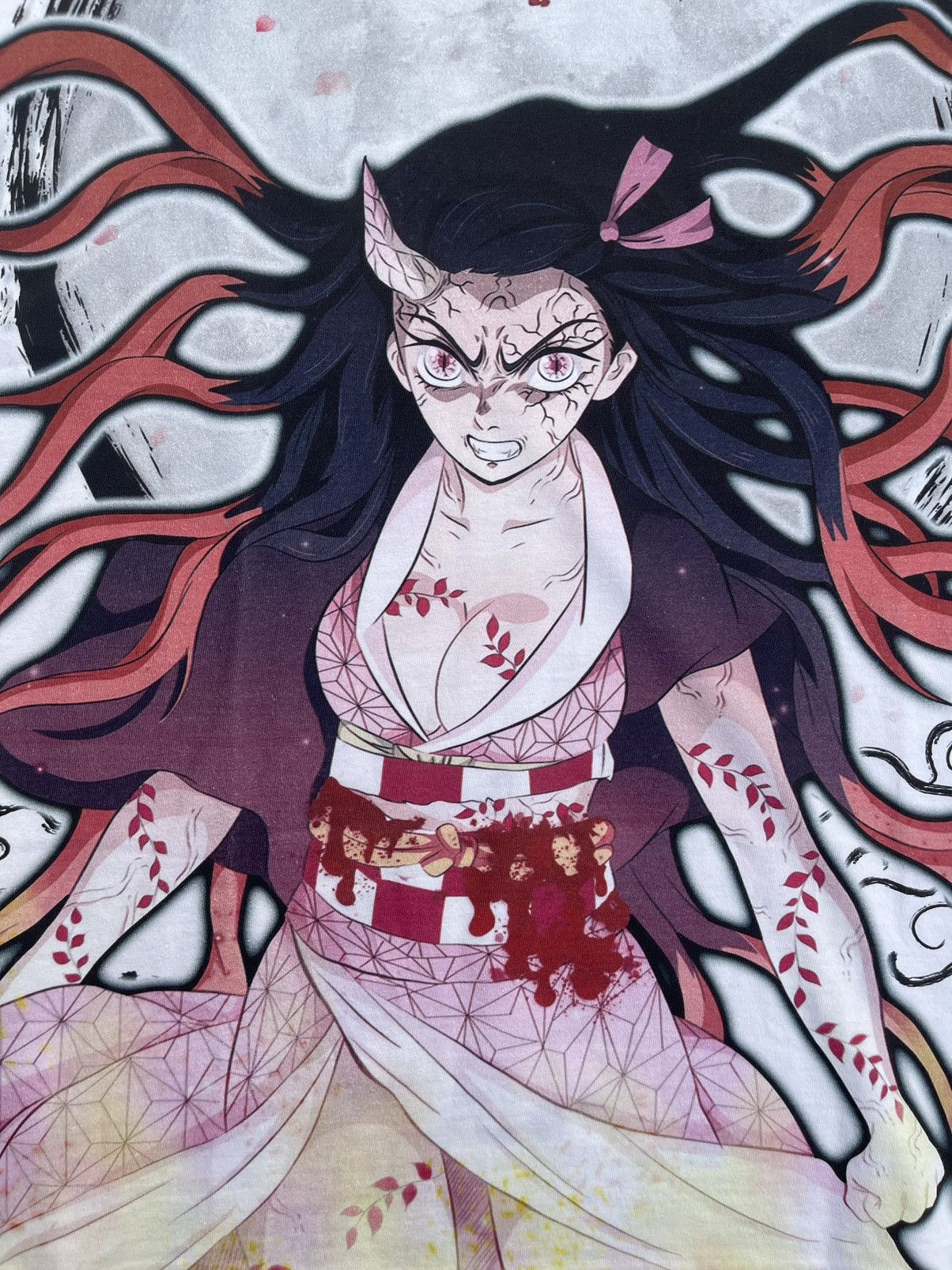Anime × Cartoon Network × Japanese Brand Demon Slayer Nezuko Killer Bootleg Tshirt Size US XXL / EU 58 / 5 - 3 Thumbnail