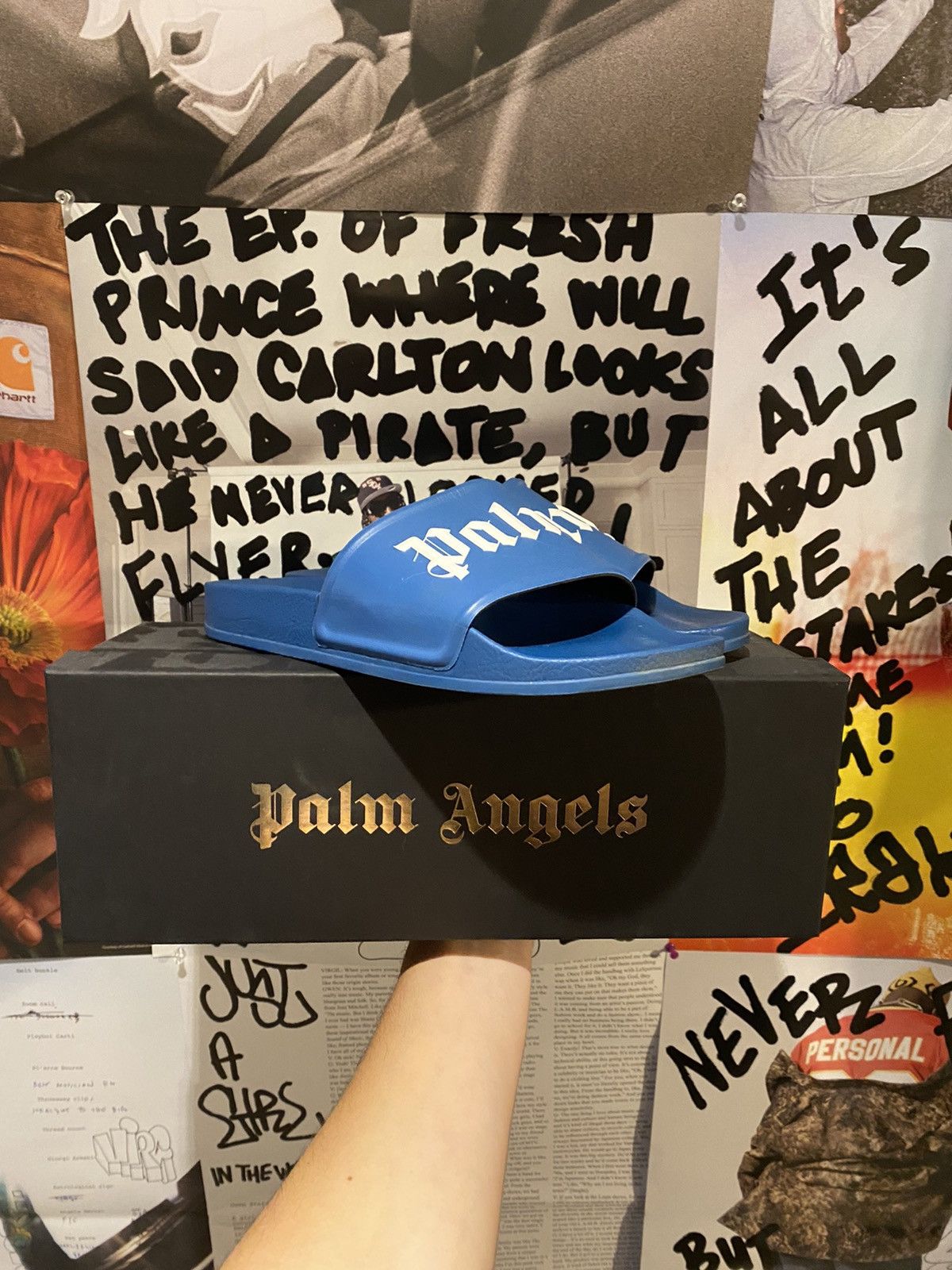 Palm Angels Palm Angels Slides Blue Size US 9 / EU 42 - 1 Thumbnail