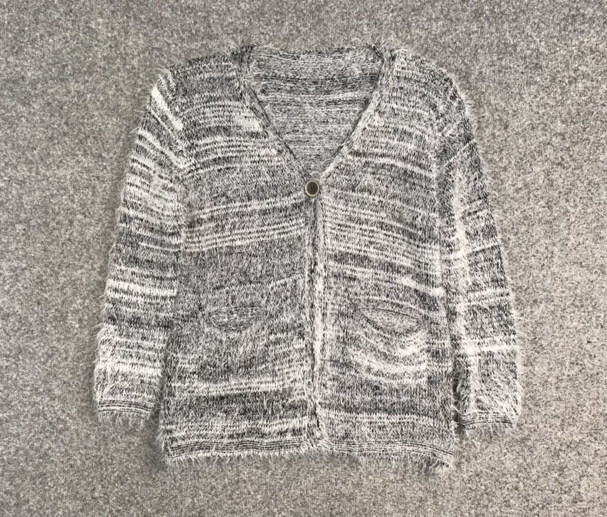Japanese Brand Mohair Style Striped cardigan Size US S / EU 44-46 / 1 - 23 Thumbnail
