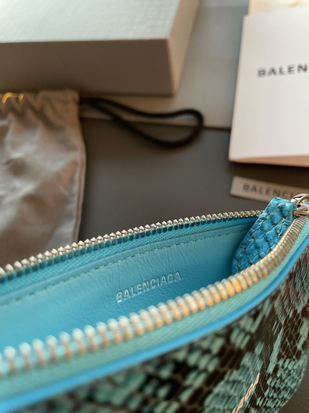 Balenciaga Runway Brand New Limited Edition Python Print Calf Wallet Size ONE SIZE - 4 Thumbnail