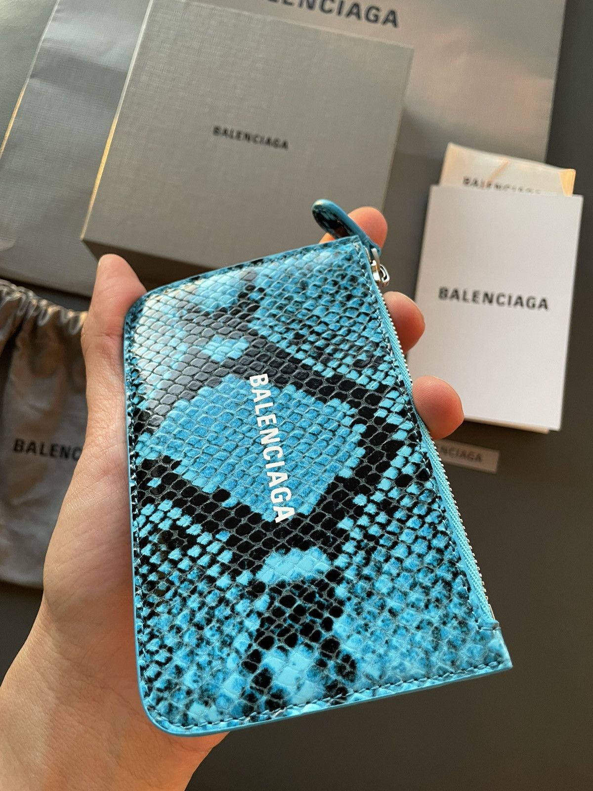 Balenciaga Runway Brand New Limited Edition Python Print Calf Wallet Size ONE SIZE - 3 Thumbnail