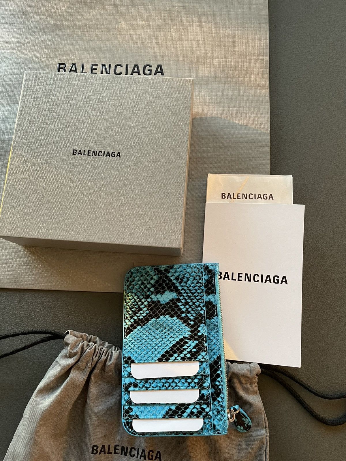 Balenciaga Runway Brand New Limited Edition Python Print Calf Wallet Size ONE SIZE - 18 Thumbnail