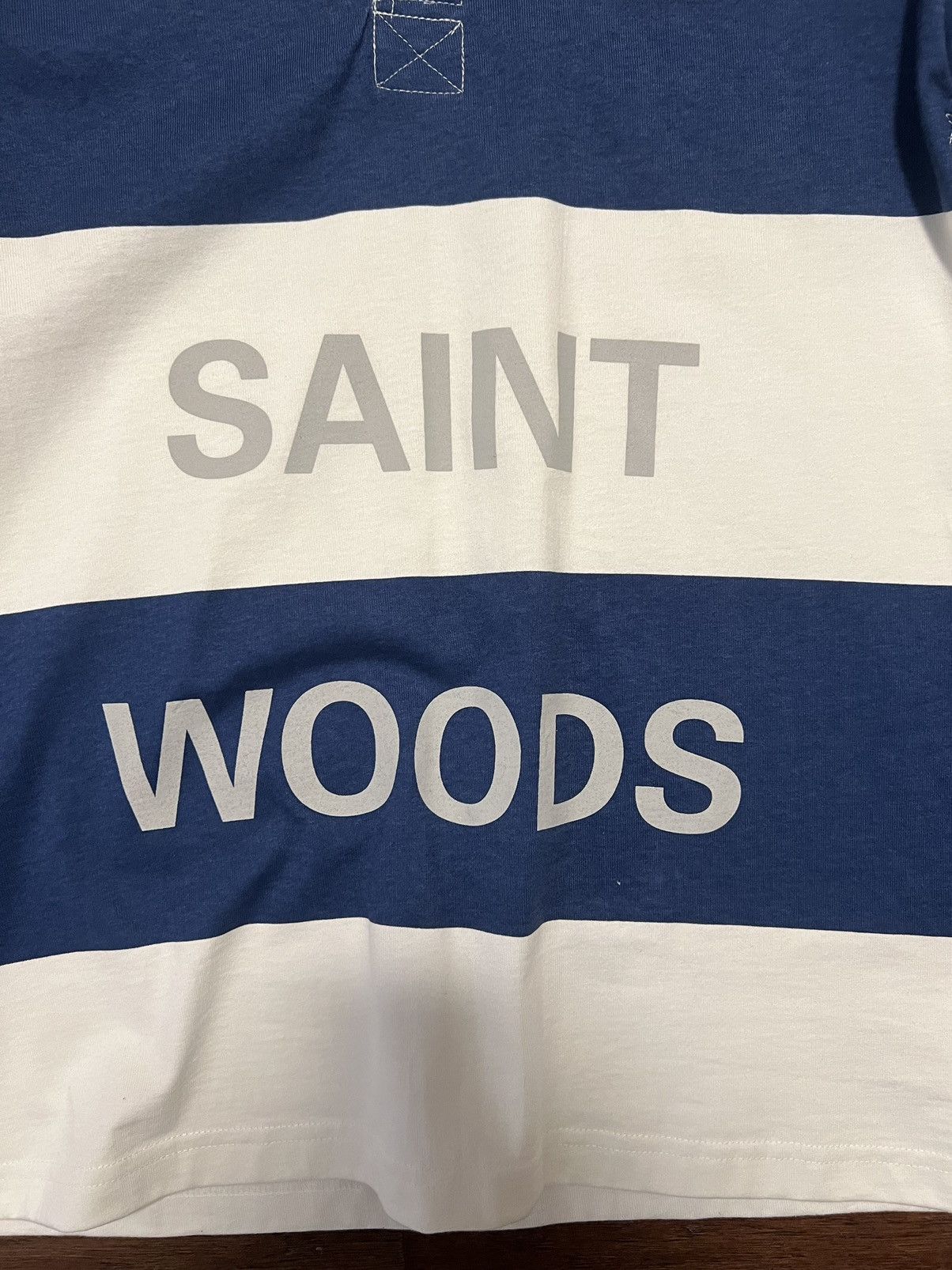 Saintwoods SAINTWOODS Navy & White Stripe Rugby Polo Size US M / EU 48-50 / 2 - 2 Thumbnail