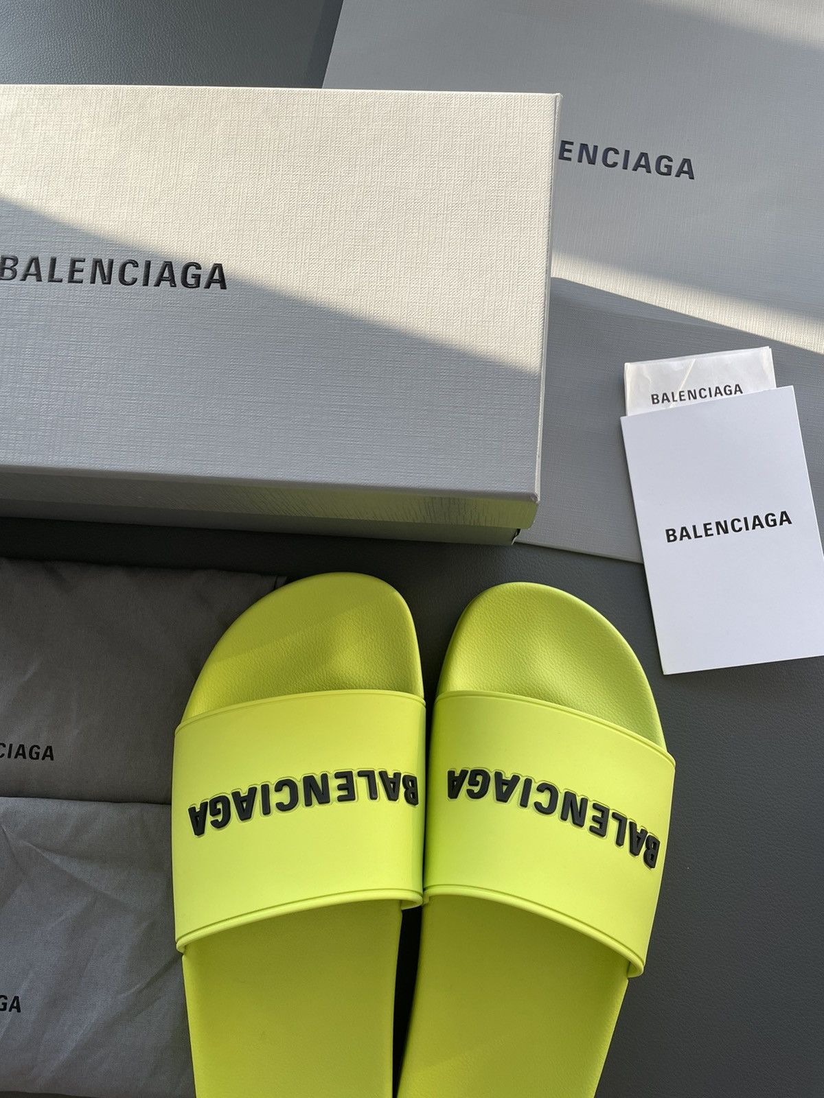 Balenciaga Rare New Limited Edition Balenciaga Logo Pool Slides Slipon Size US 10.5 / EU 43-44 - 5 Thumbnail
