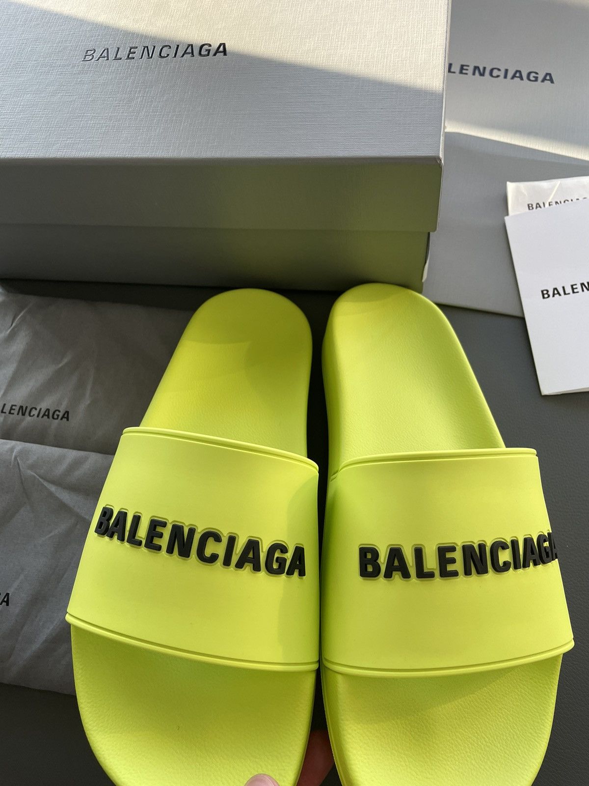 Balenciaga Rare New Limited Edition Balenciaga Logo Pool Slides Slipon Size US 10.5 / EU 43-44 - 14 Thumbnail