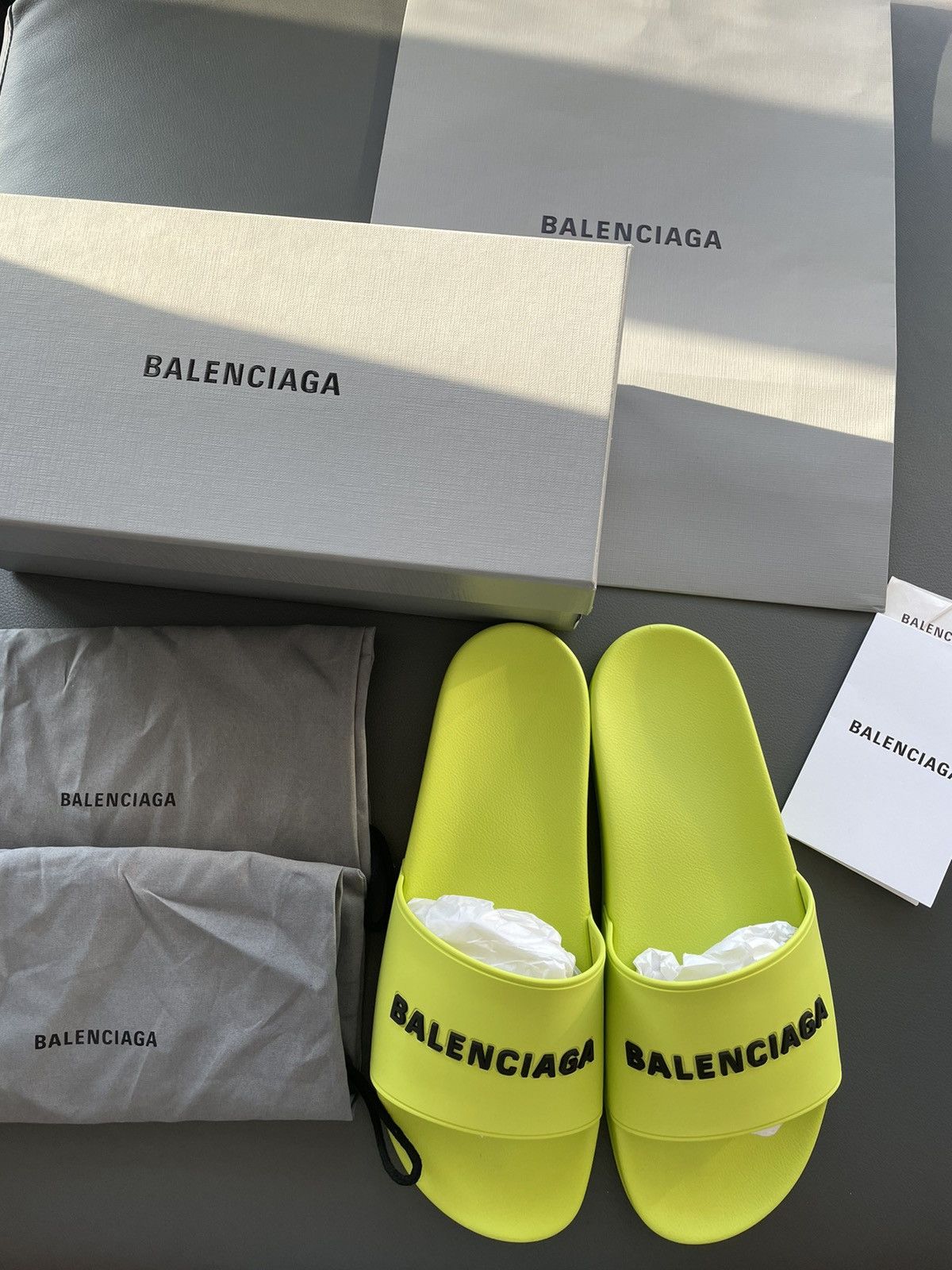 Balenciaga Rare New Limited Edition Balenciaga Logo Pool Slides Slipon Size US 10.5 / EU 43-44 - 7 Thumbnail