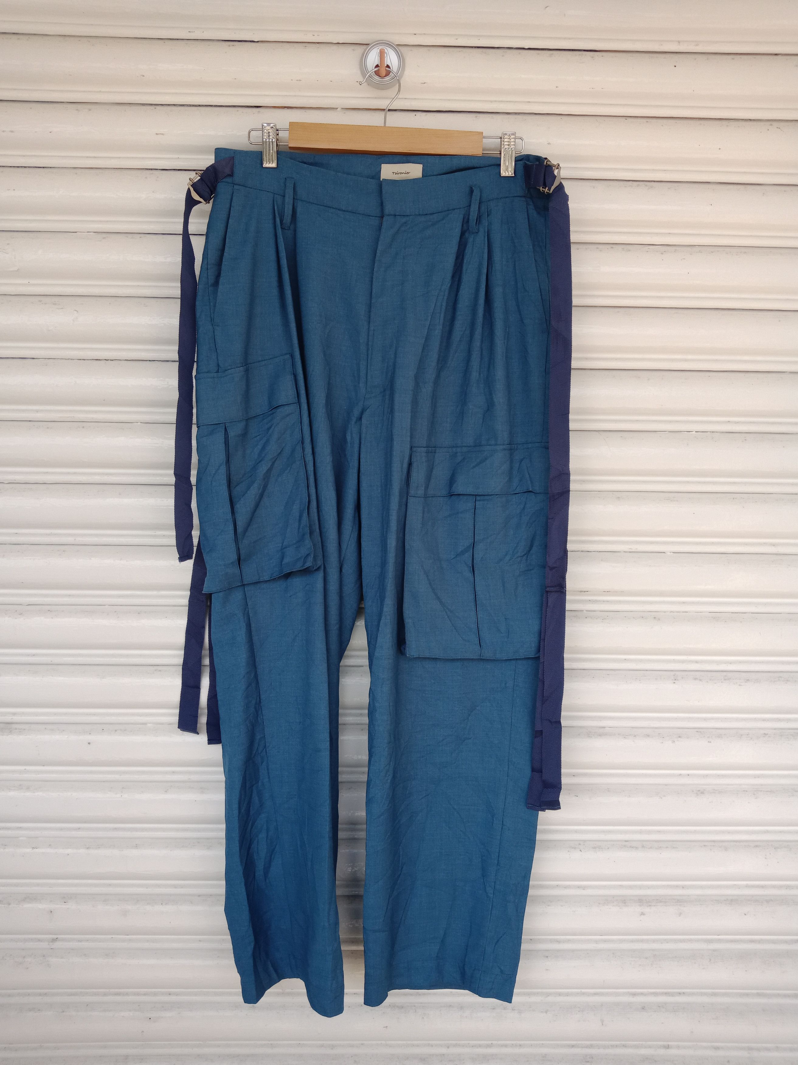 In The Attic Toironier Blue Bondage Cargo Pants Size US 33 - 1 Thumbnail