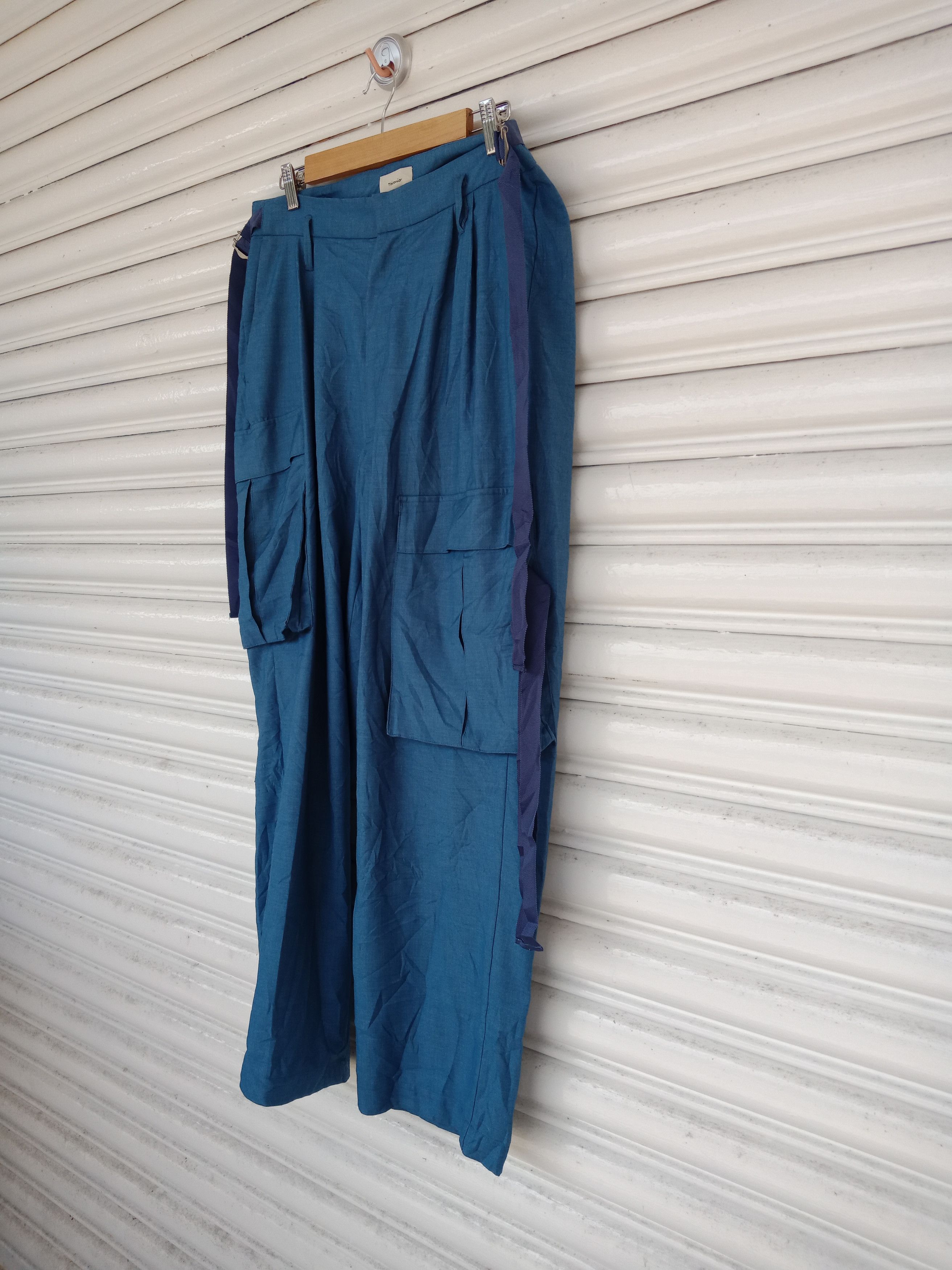 In The Attic Toironier Blue Bondage Cargo Pants Size US 33 - 3 Thumbnail