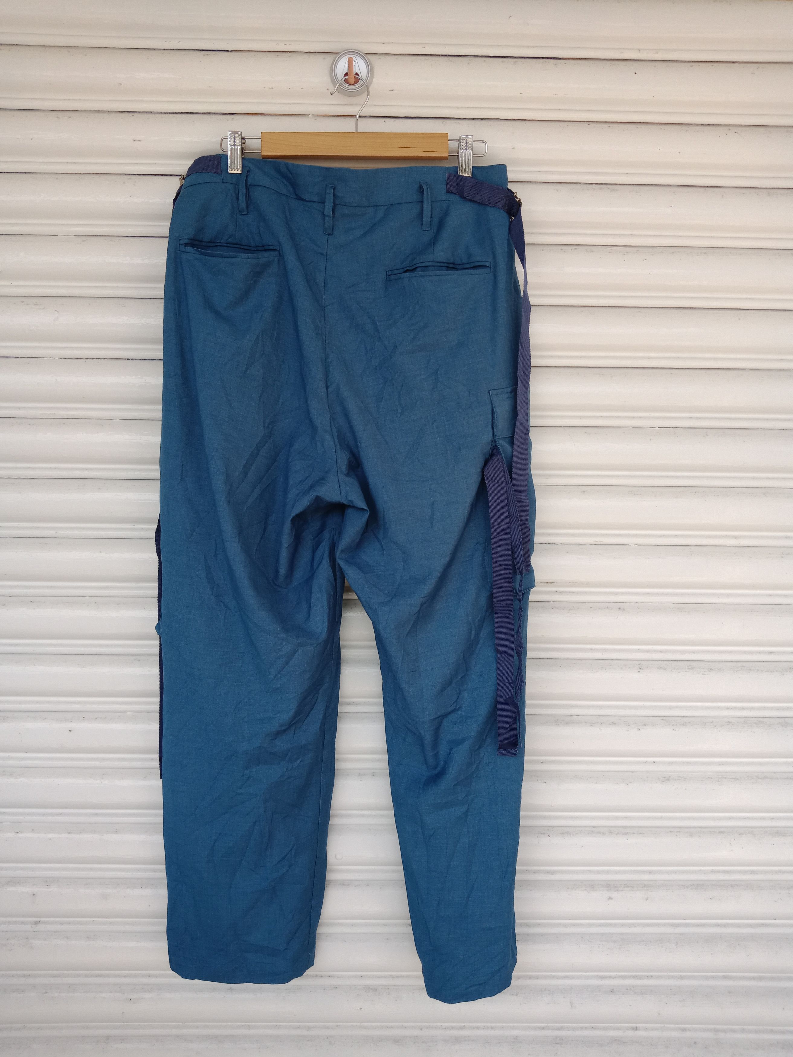 In The Attic Toironier Blue Bondage Cargo Pants Size US 33 - 2 Thumbnail