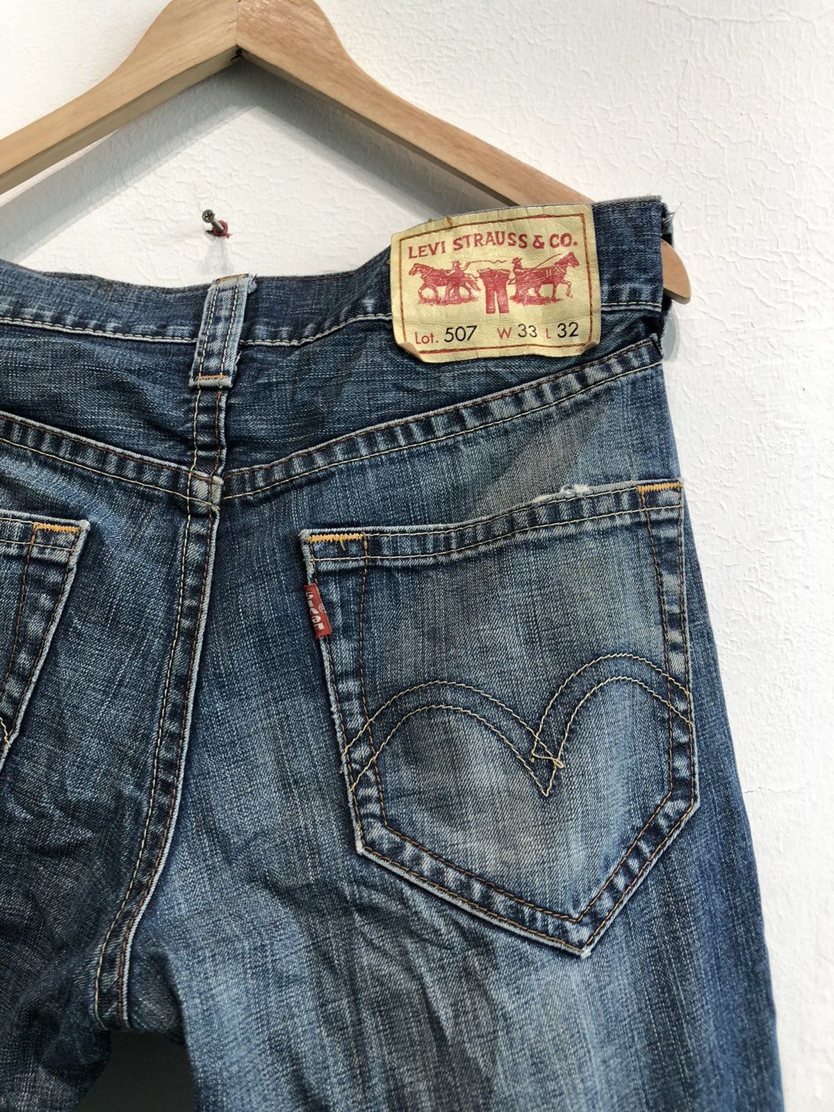 Levi's Vintage 90’s Trashed Levis 507 Distressed Denim Size US 32 / EU 48 - 2 Thumbnail