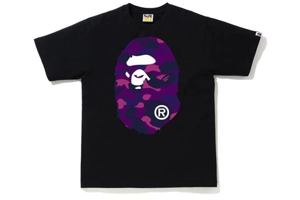 Bape BAPE Color Camo Big Ape Head T-Shirt Black/Purple Size US XXL / EU 58 / 5 - 2 Thumbnail