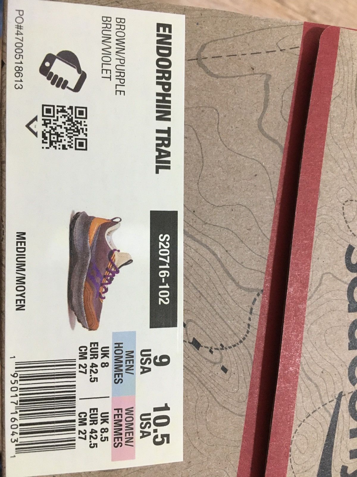 Saucony Endorphin Trail Brown/Purple Size US 9 / EU 42 - 9 Thumbnail