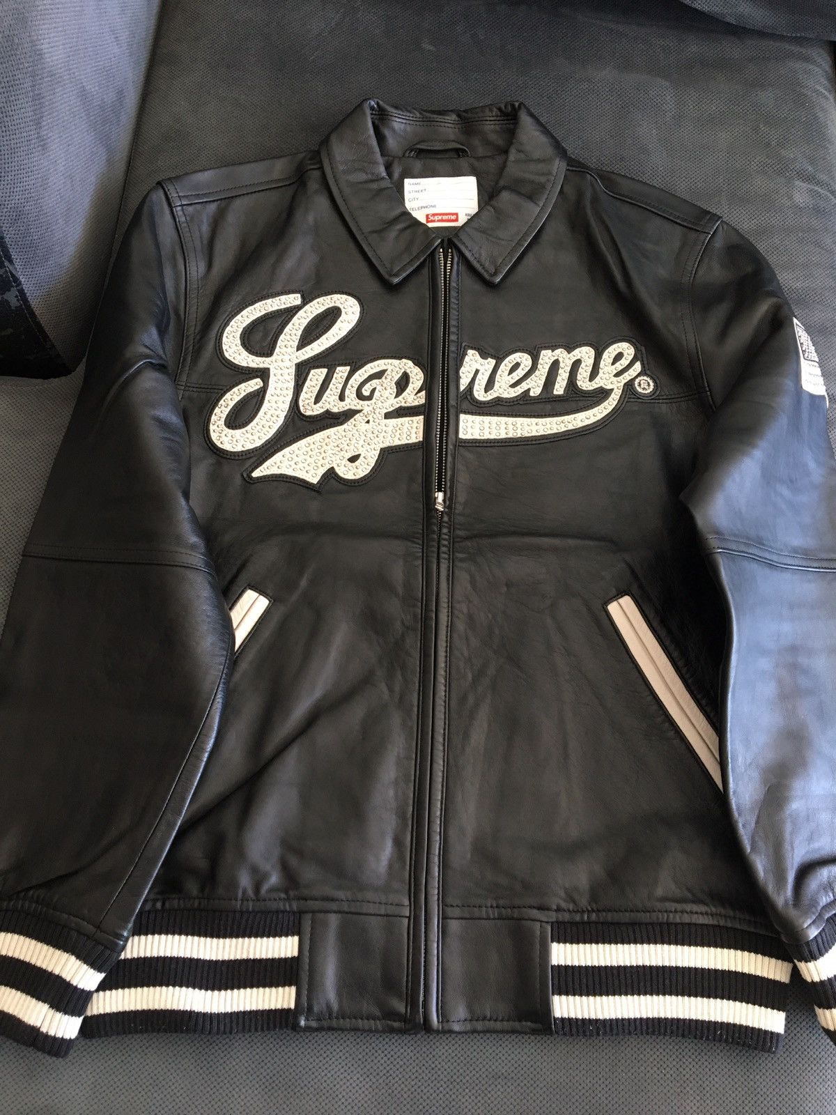 Supreme Supreme Uptown Studded Leather Varsity | Grailed