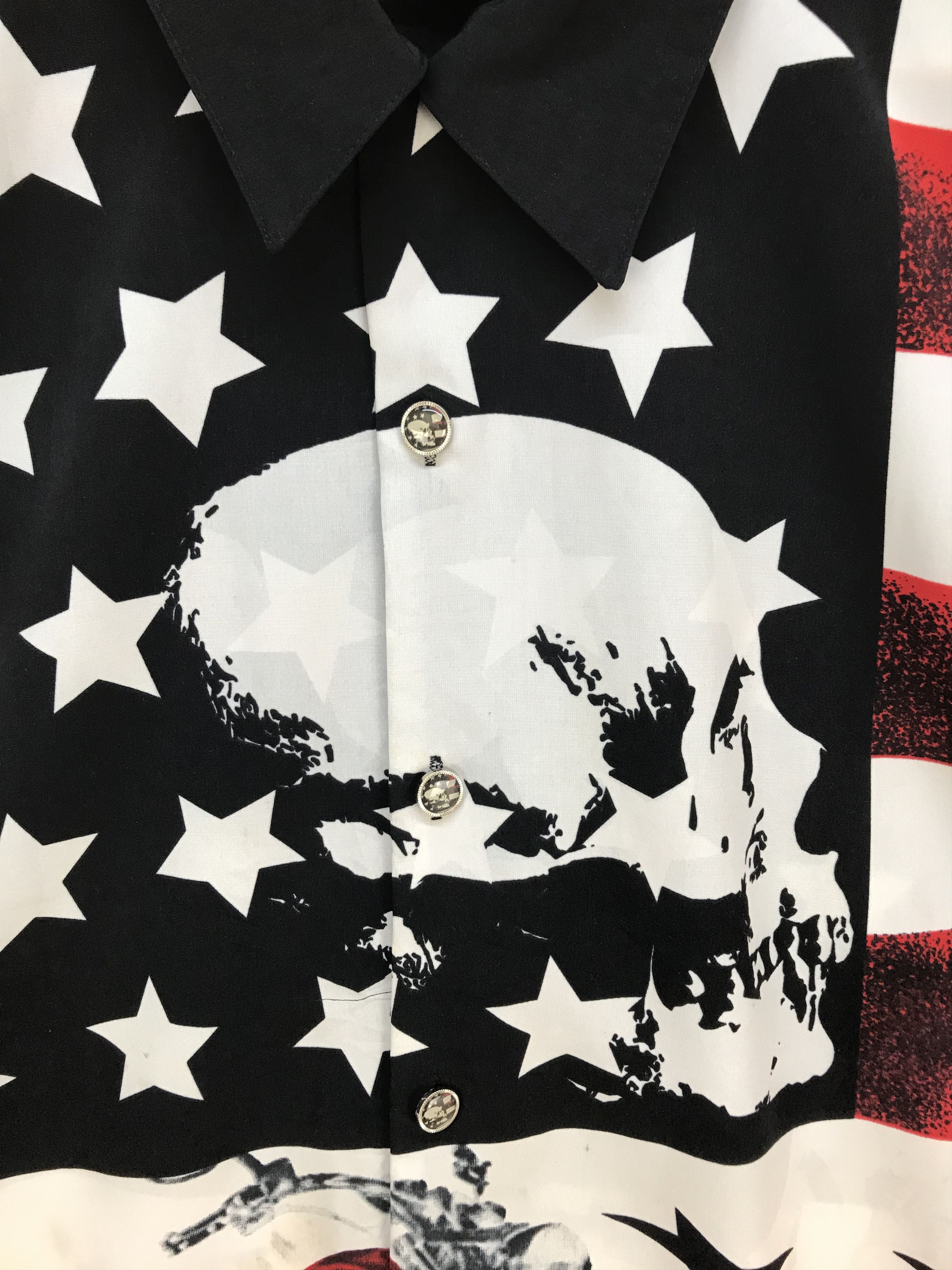 Dragonfly Vintage 90s DRAGON FLY America Flag Skull Motorcycle Shirt Size US M / EU 48-50 / 2 - 2 Thumbnail