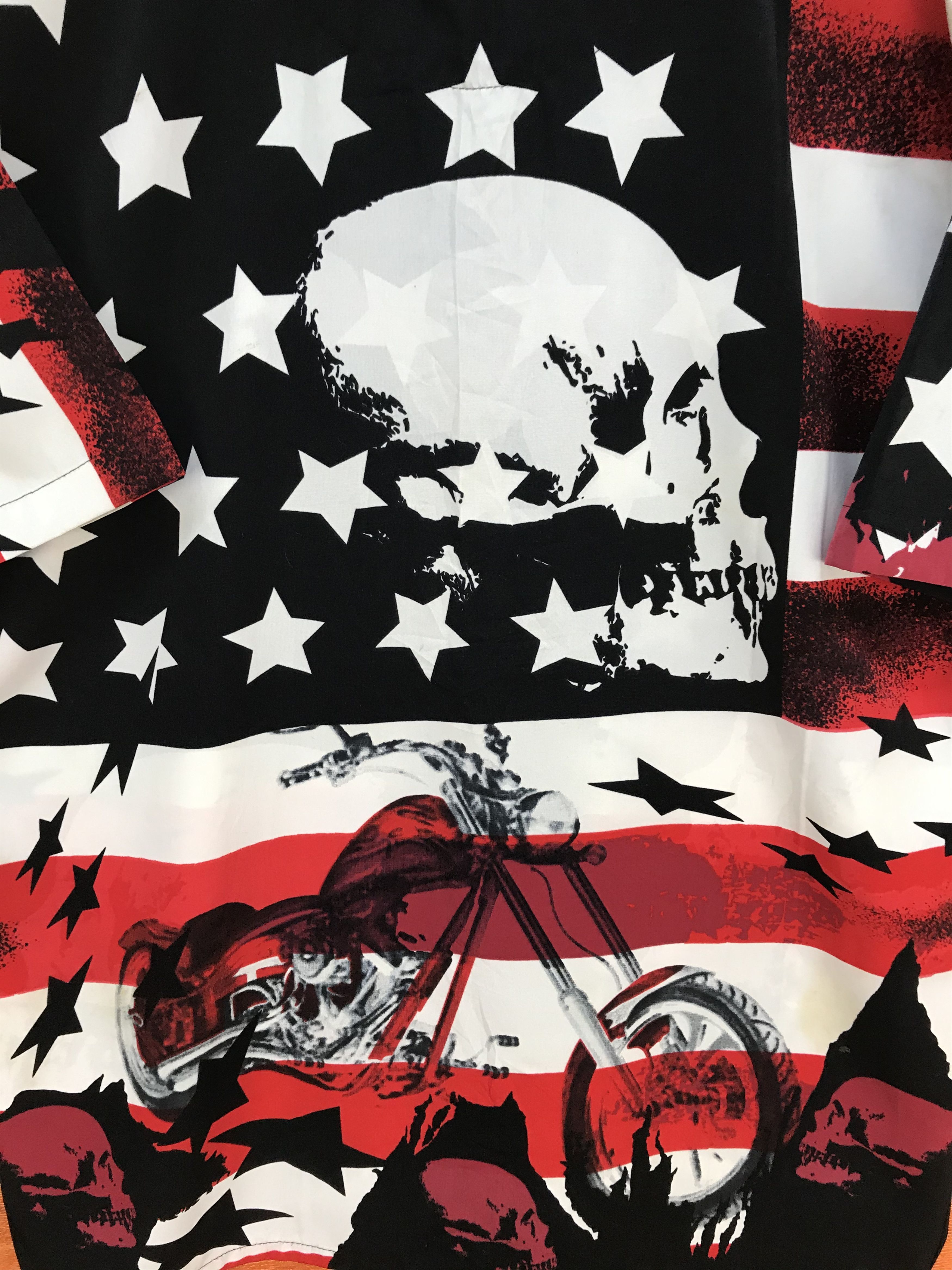 Dragonfly Vintage 90s DRAGON FLY America Flag Skull Motorcycle Shirt Size US M / EU 48-50 / 2 - 9 Thumbnail