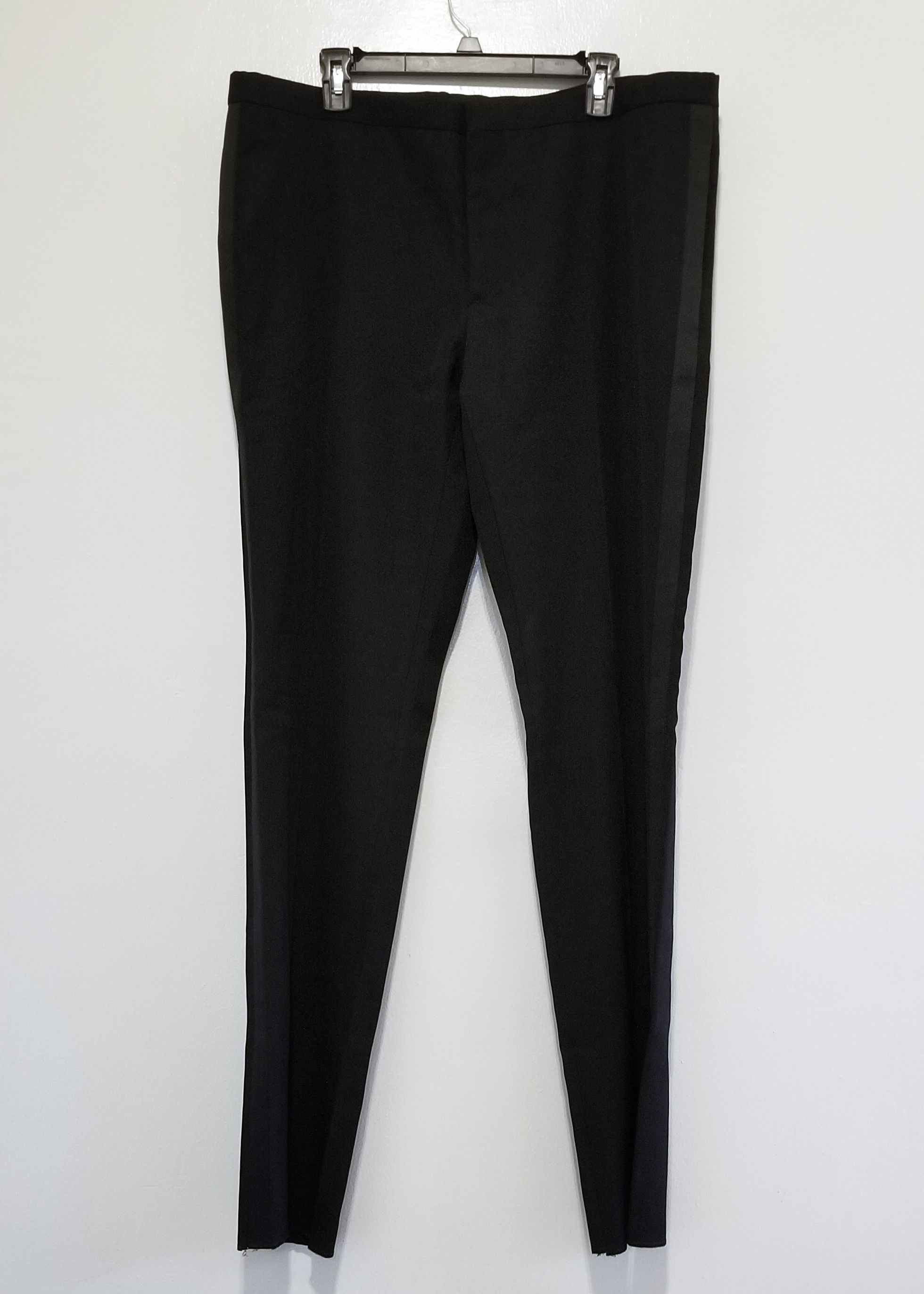 image of Saint Laurent Paris Fw14 Tuxedo Trousers in Black, Men's (Size 40)