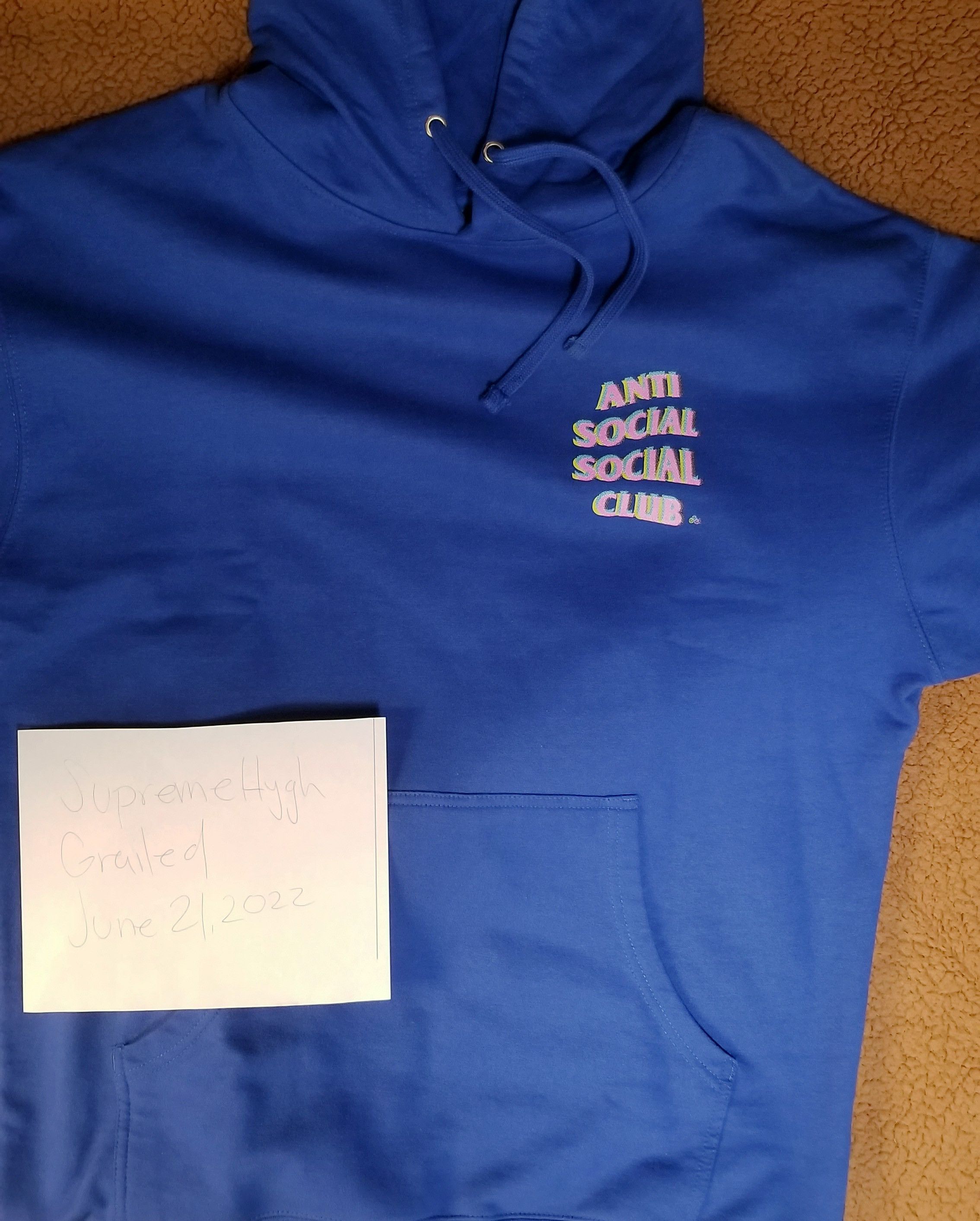 Anti Social Social Club Anti Social Social Club Stir Crazy Blue Hoodie - LARGE Size US L / EU 52-54 / 3 - 4 Thumbnail