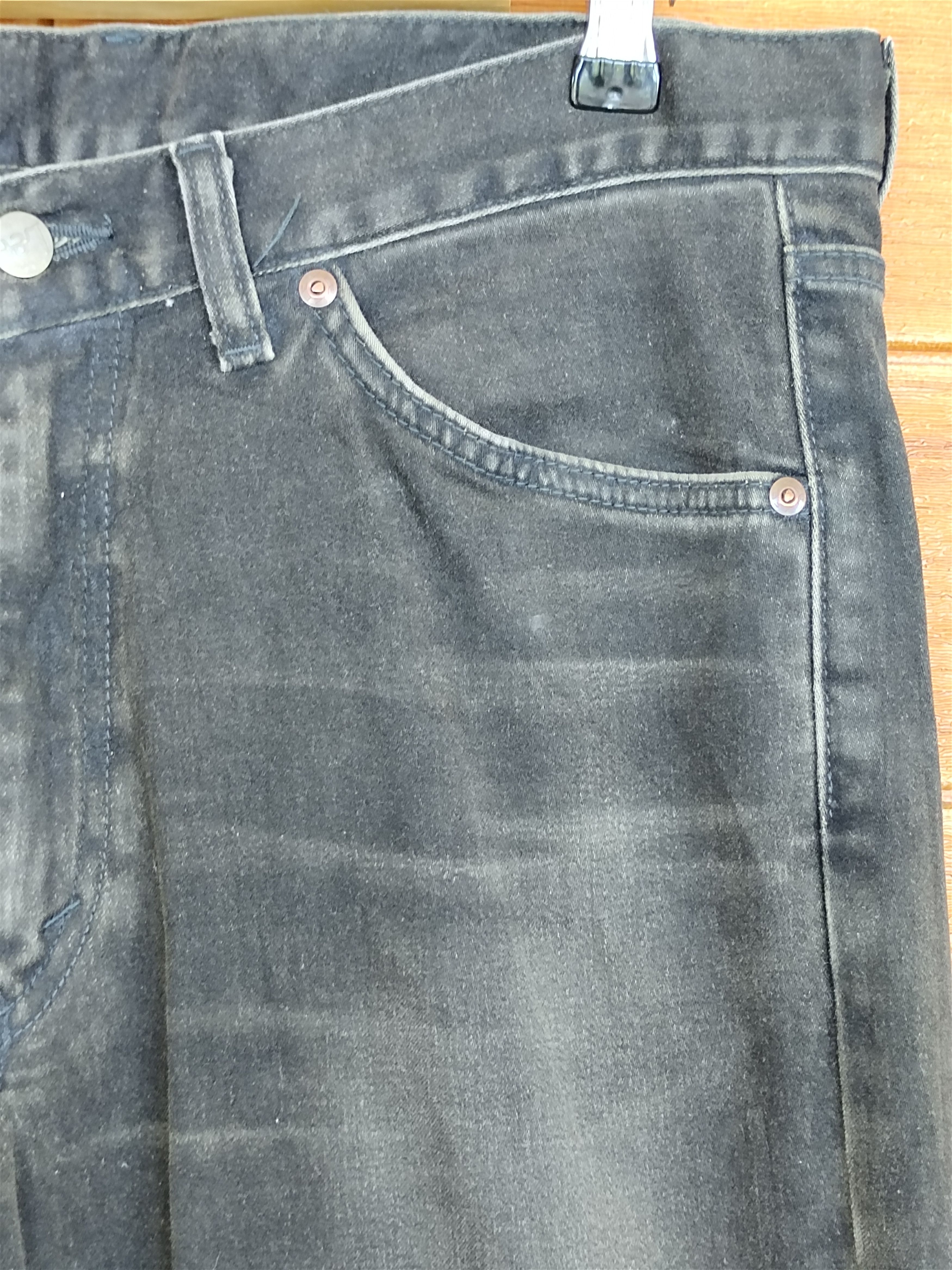Kapital Vintage Lee Japan Waxed Black Faded Denim Jeans Size US 33 - 3 Thumbnail