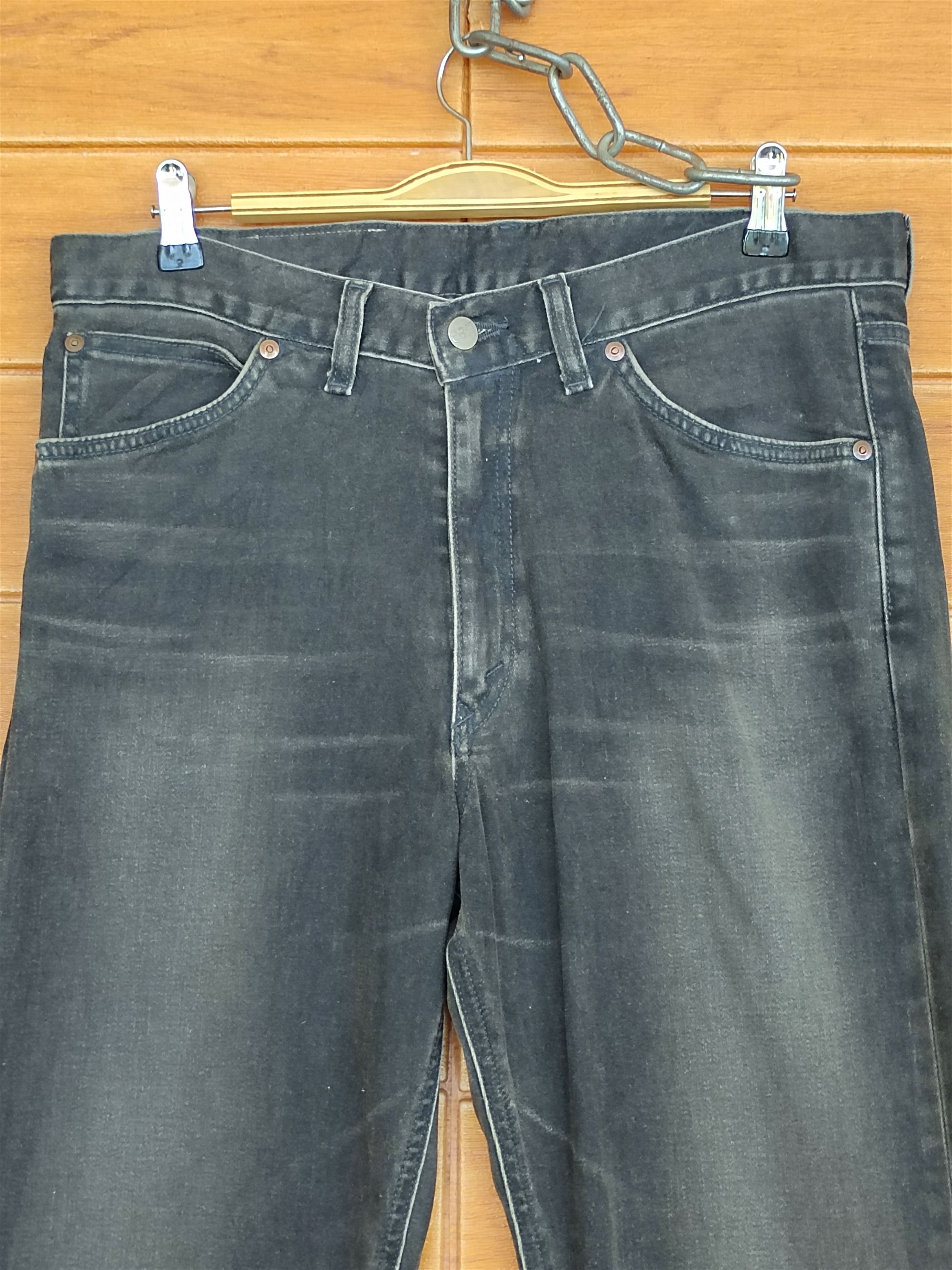 Kapital Vintage Lee Japan Waxed Black Faded Denim Jeans Size US 33 - 2 Thumbnail