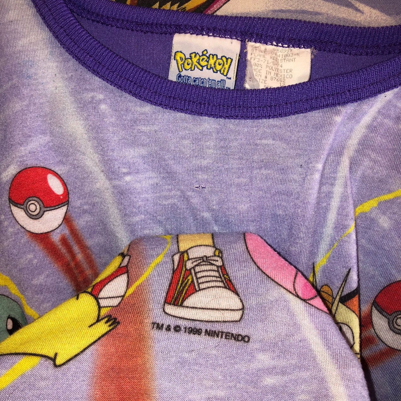 Nintendo 90s Pokémon T Shirt 3/4 Sleeve Pikachu Kidcore Anime Size US M / EU 48-50 / 2 - 2 Thumbnail