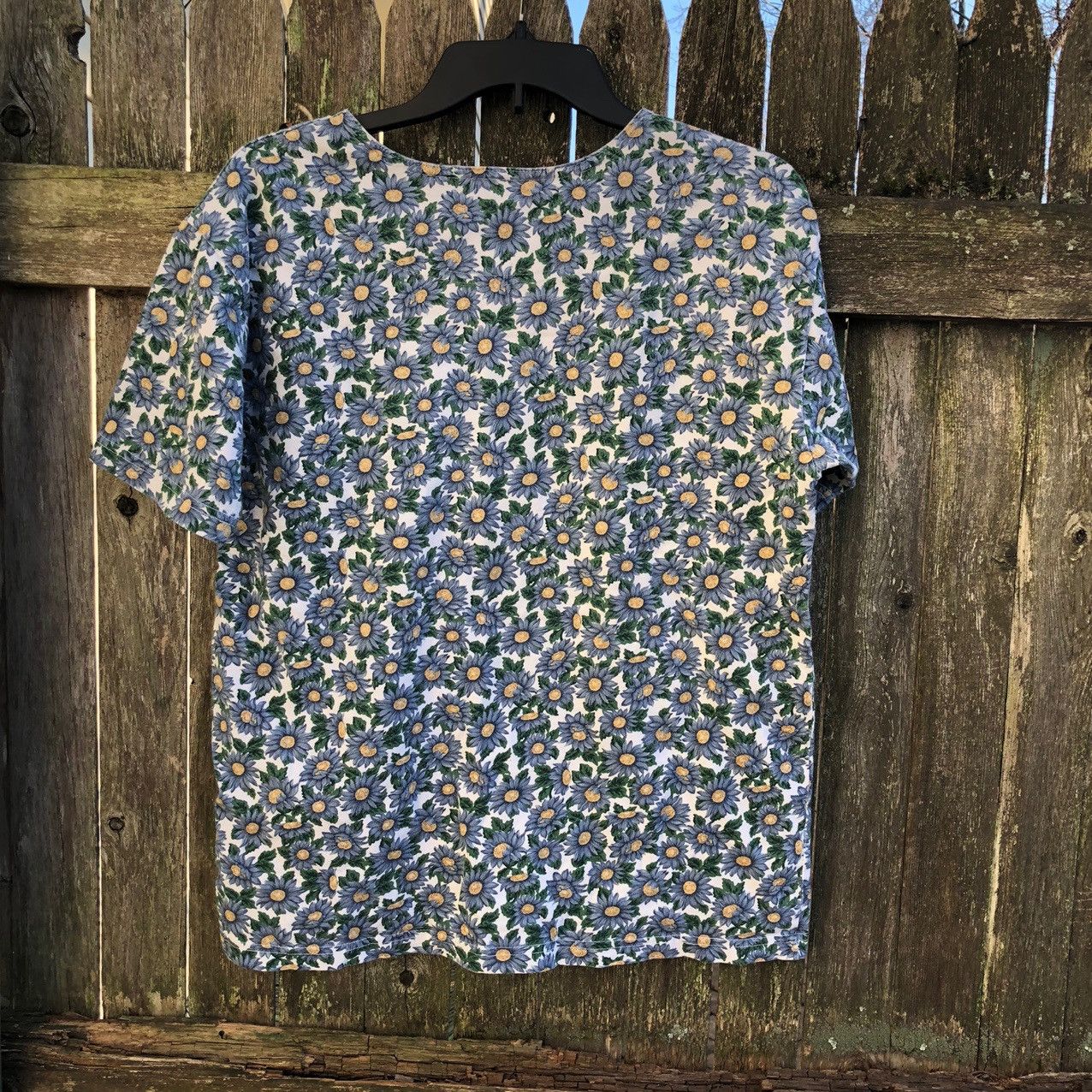 Vintage 80s Vintage Sun Flower T-Shirt cottagecore floral cute AOP Size L / US 10 / IT 46 - 4 Thumbnail