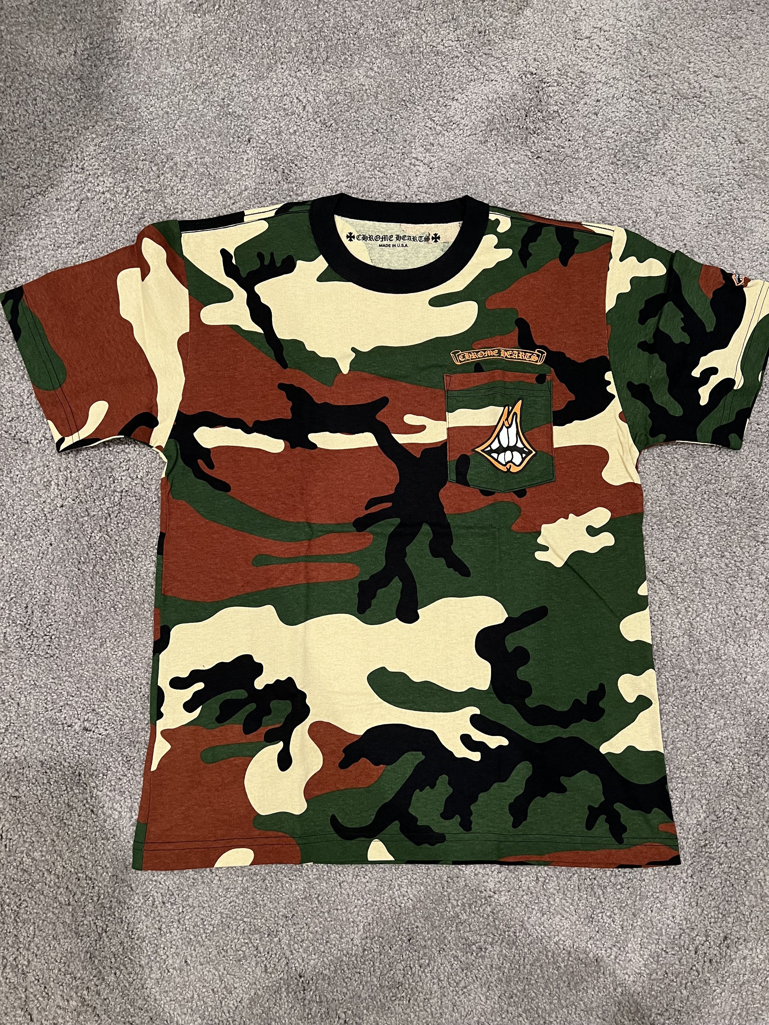 Chrome Hearts Matty Boy Camo Caution Short Sleeve T Shirt