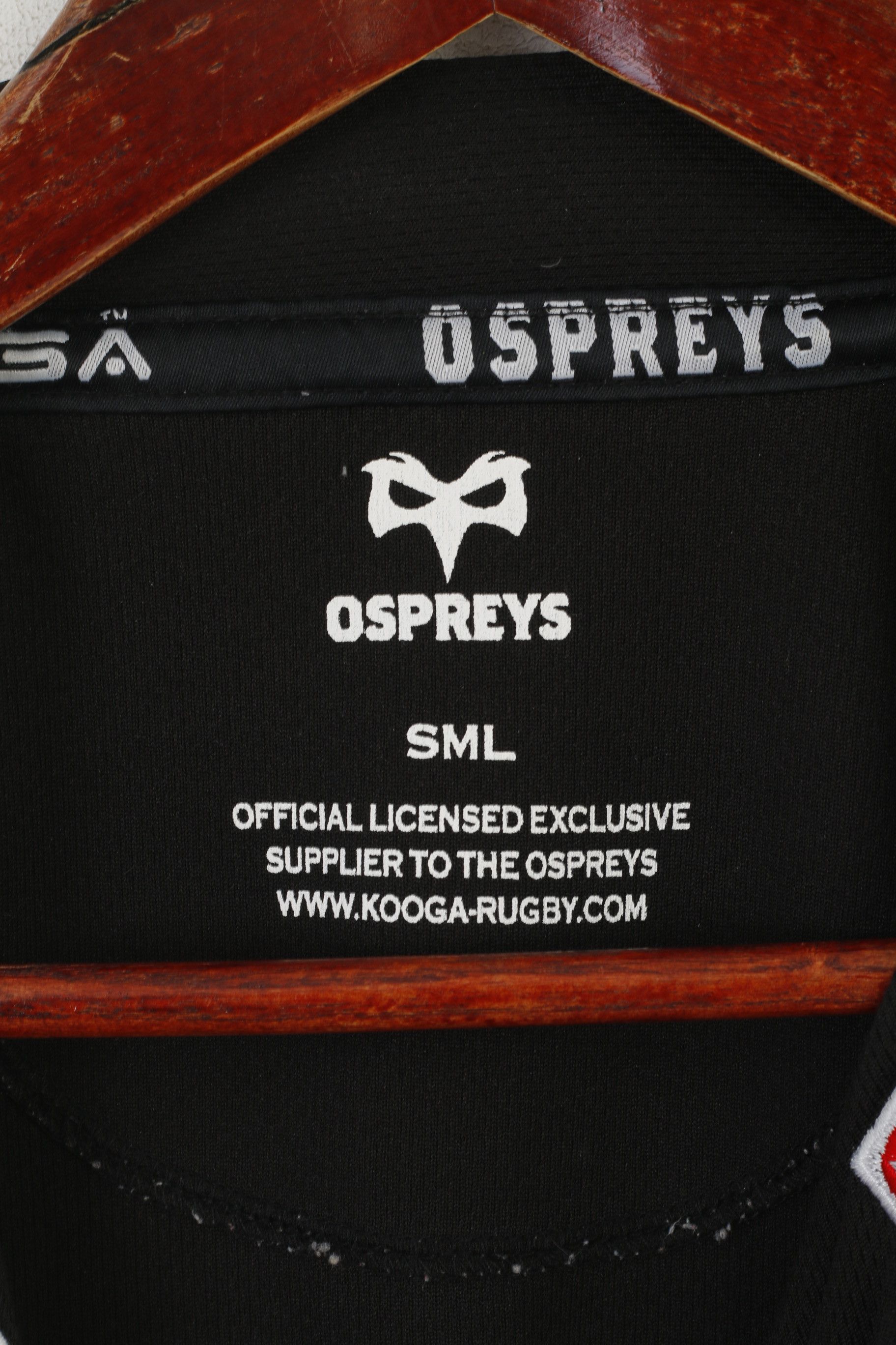 Vintage Kooga Ospreys Men SML Shirt Black Rugby Union 7555 Size US M / EU 48-50 / 2 - 4 Thumbnail