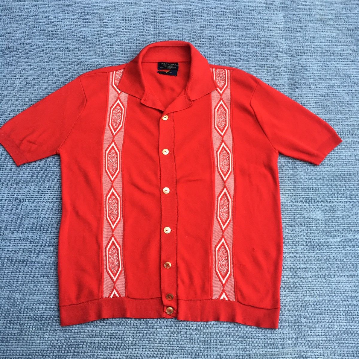 image of Vintage Van Heusen Tycora Shirt-Jac in Red, Men's (Size Medium)