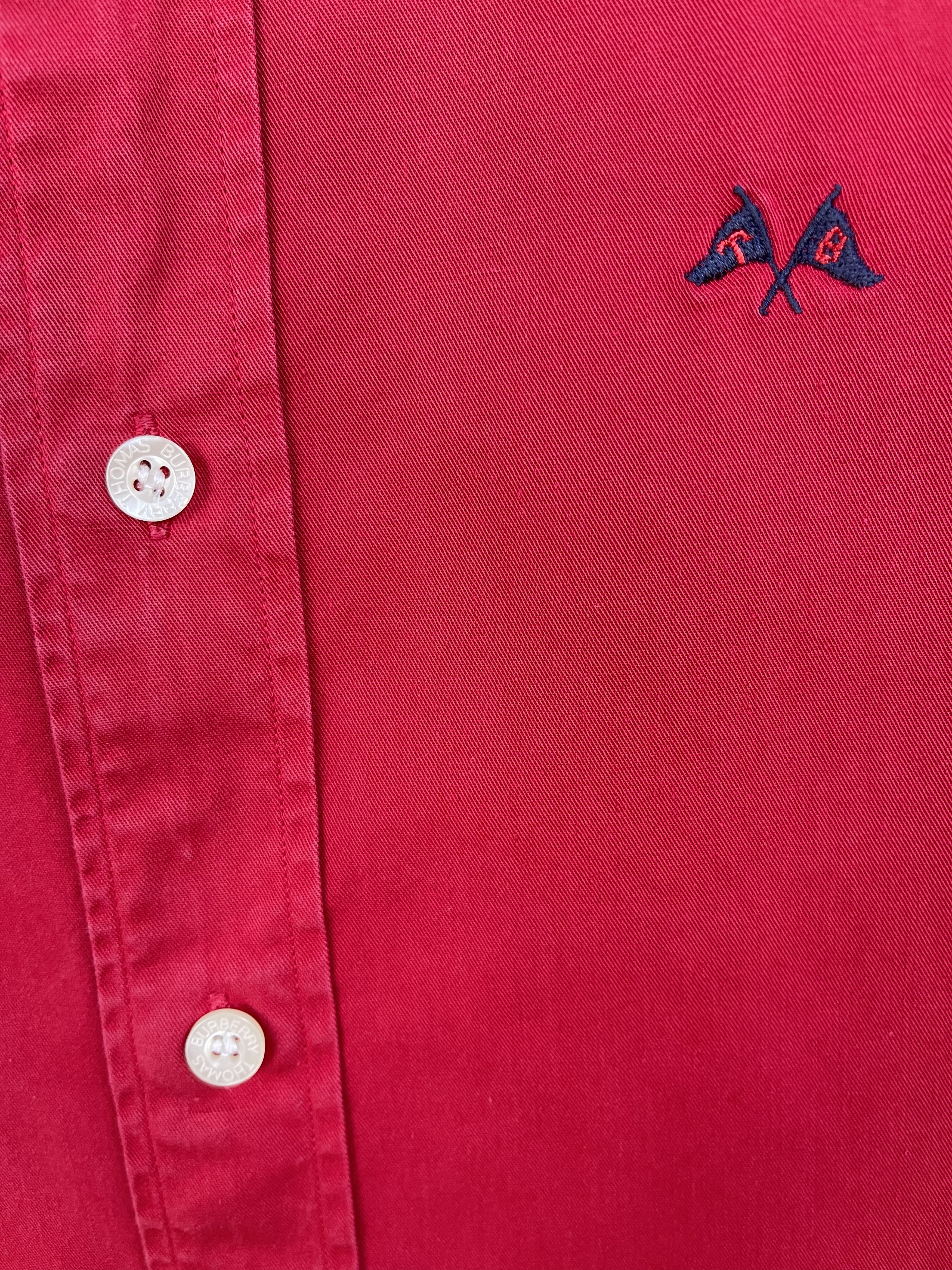 Burberry 🔥 Burberry TB red shirt cotton size xl Size US XL / EU 56 / 4 - 4 Thumbnail