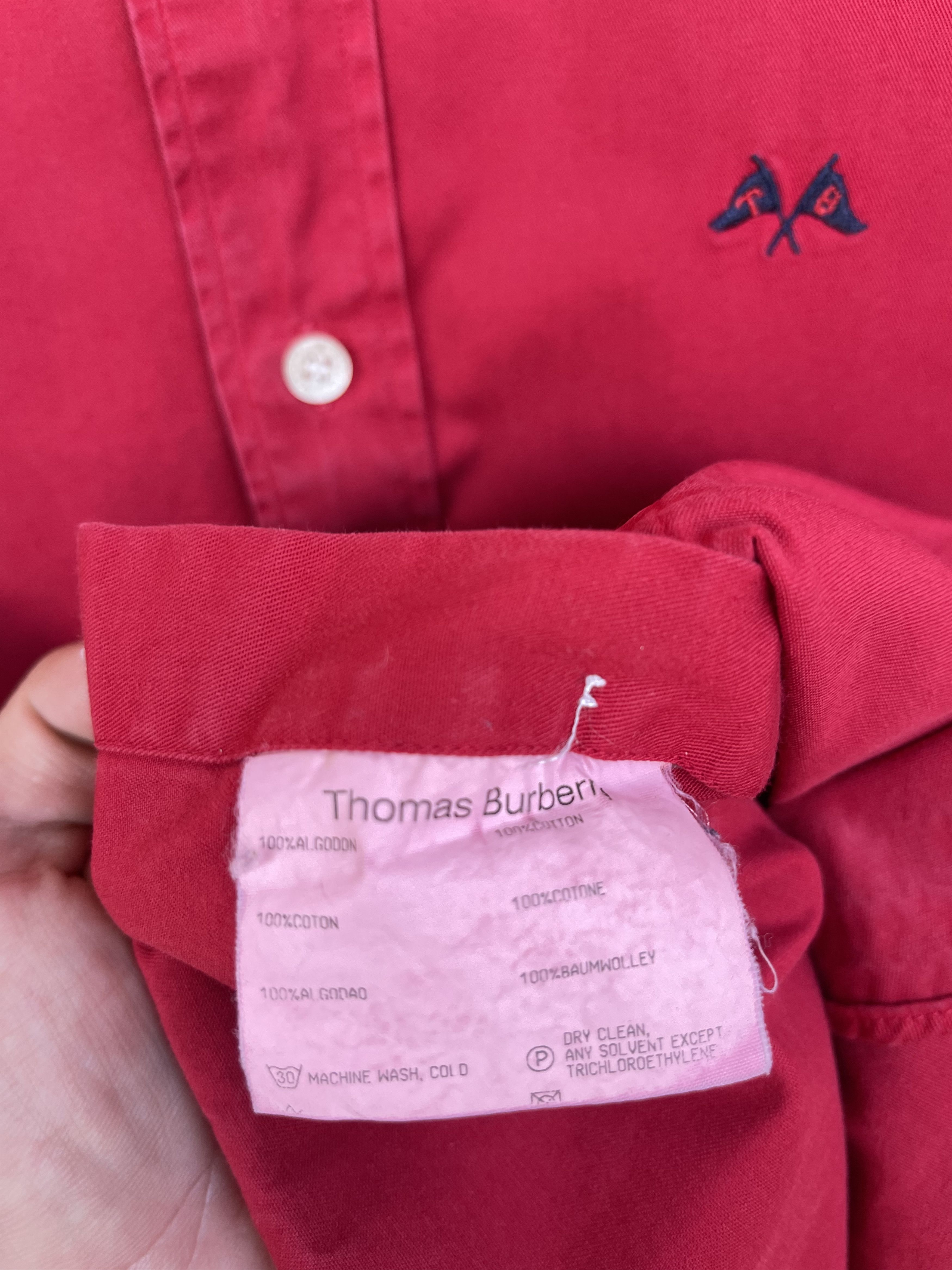 Burberry 🔥 Burberry TB red shirt cotton size xl Size US XL / EU 56 / 4 - 2 Thumbnail