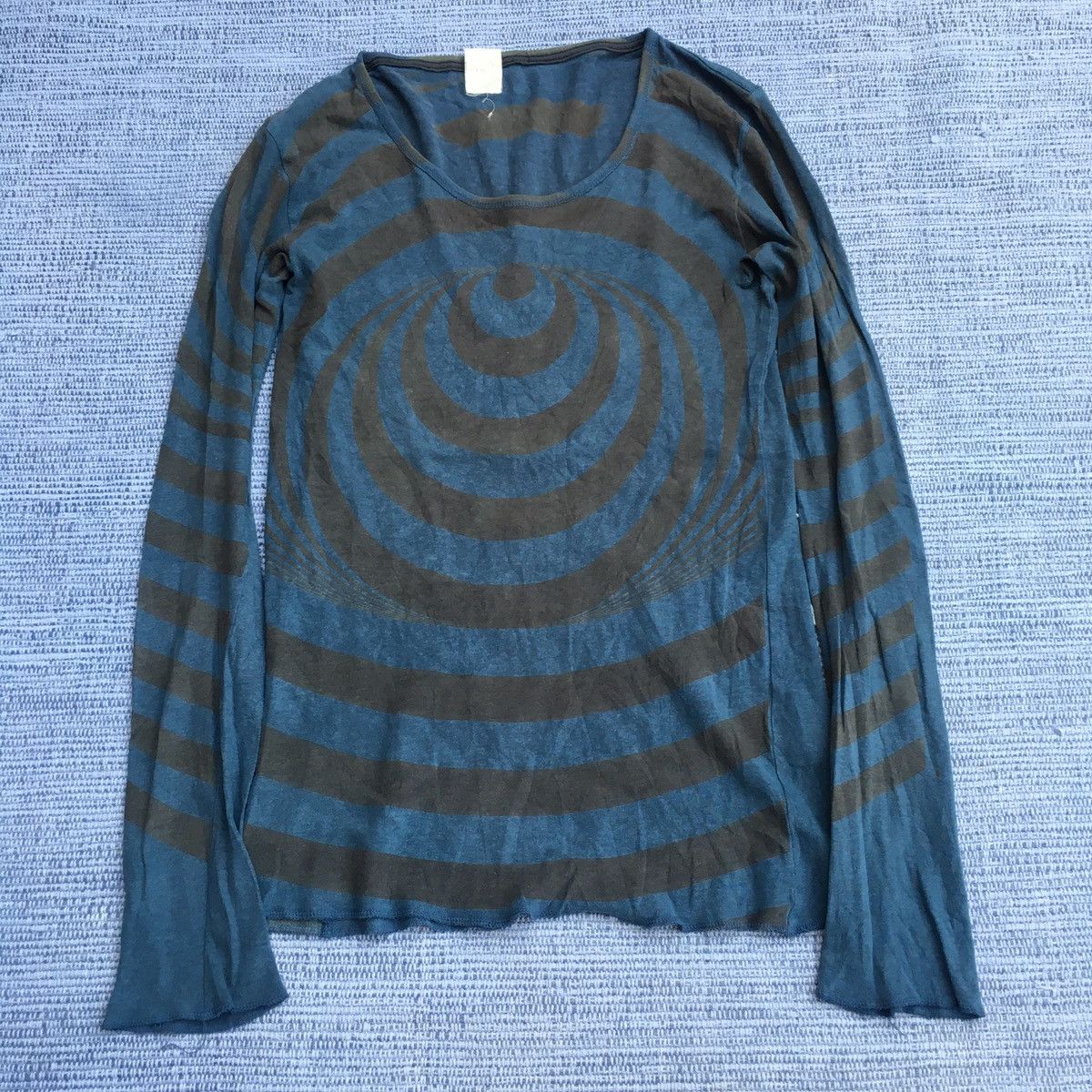 image of N Hoolywood Vintage Overprinted Longsleeve in Blue, Men's (Size Small)