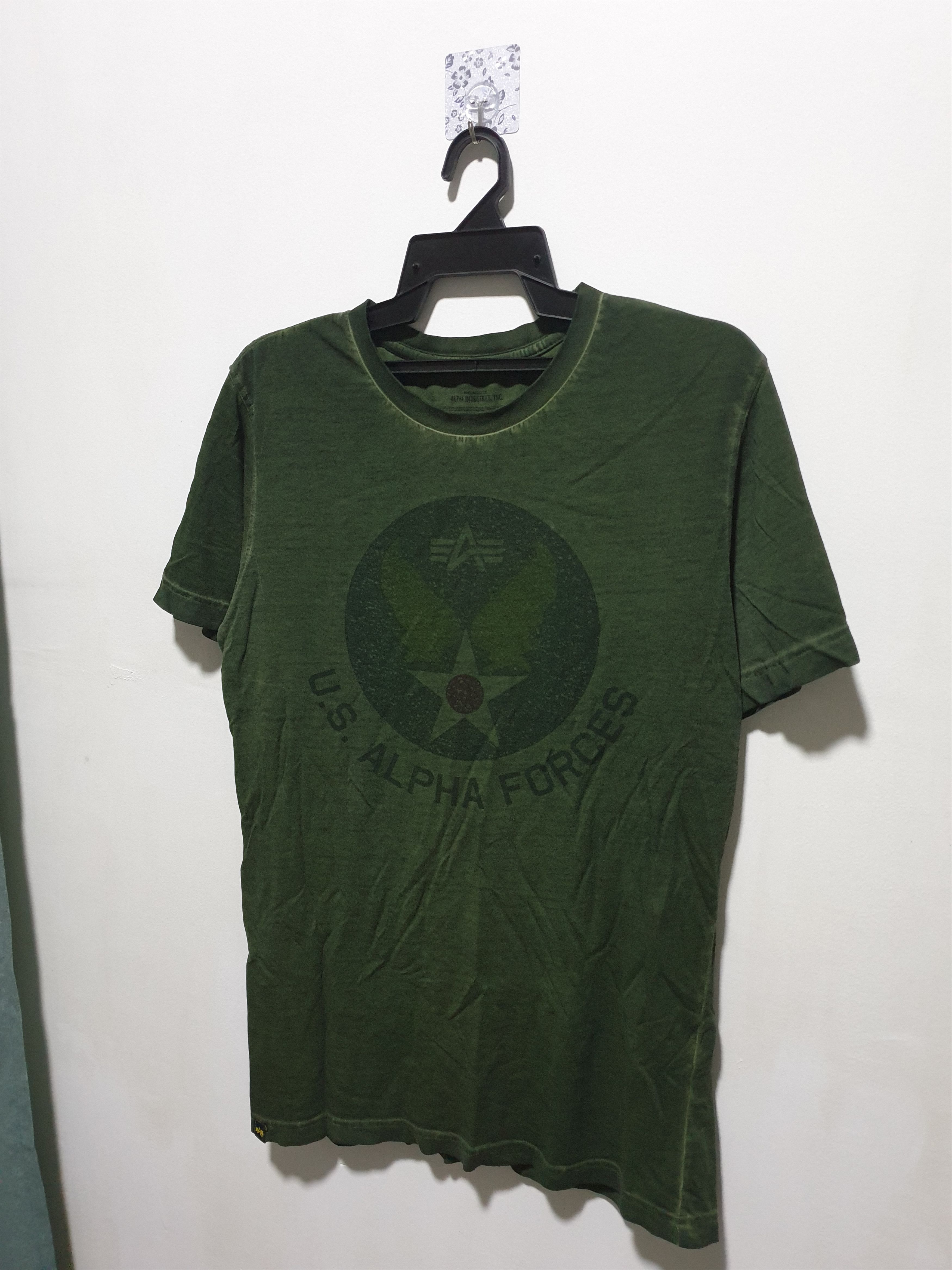 Alpha Industries 💥Alpha industries Green Military Short Sleeve Shirt Size US M / EU 48-50 / 2 - 5 Thumbnail