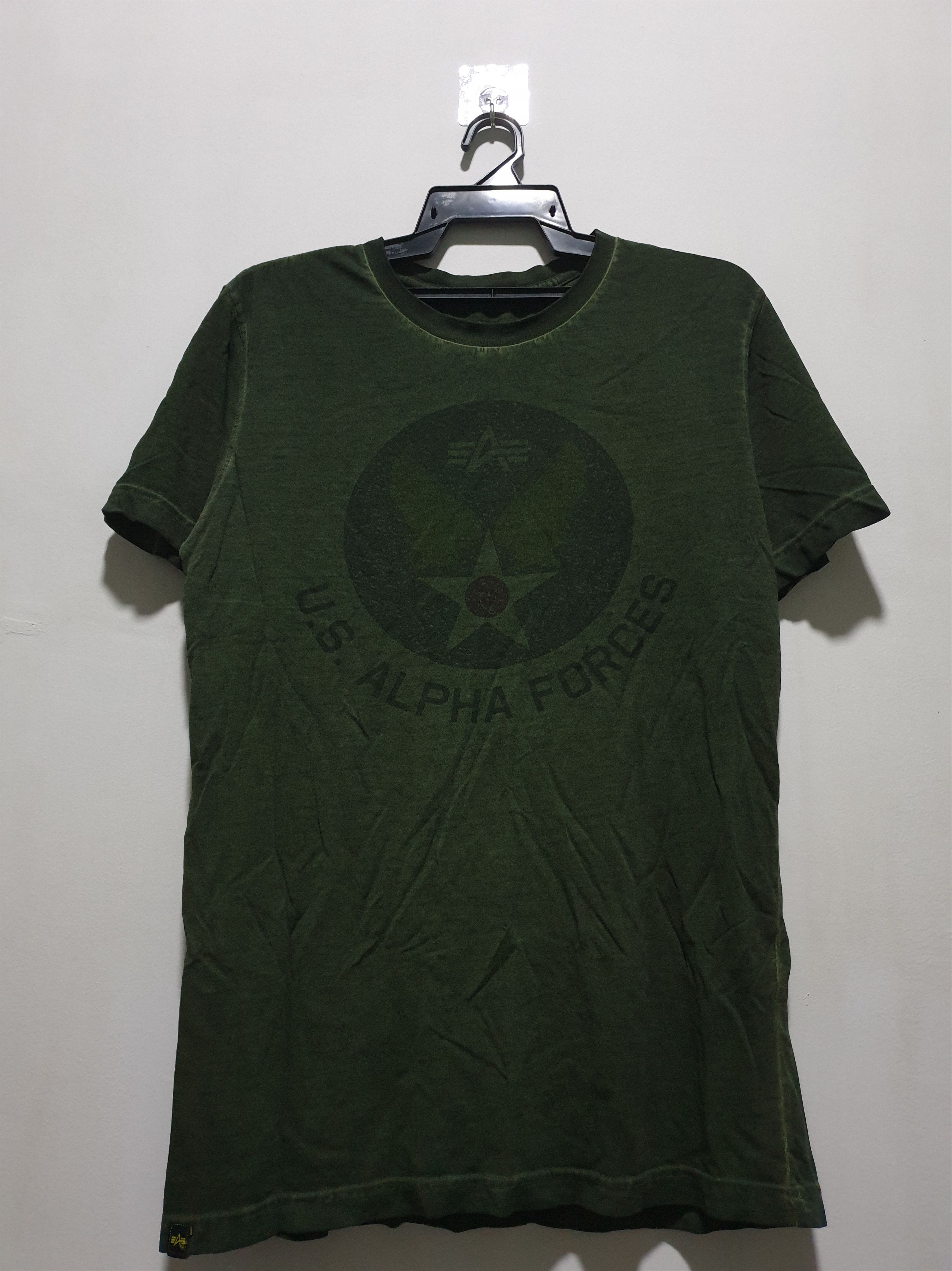 Alpha Industries 💥Alpha industries Green Military Short Sleeve Shirt Size US M / EU 48-50 / 2 - 7 Thumbnail