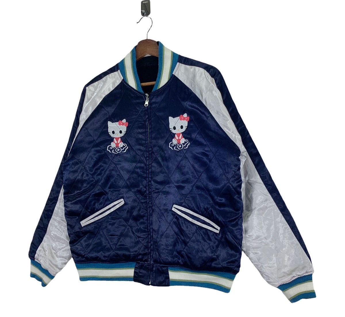 Japanese Brand Vintage Hello Kitty Sukajan Reversible Satin Velvet Jacket Size US M / EU 48-50 / 2 - 11 Thumbnail